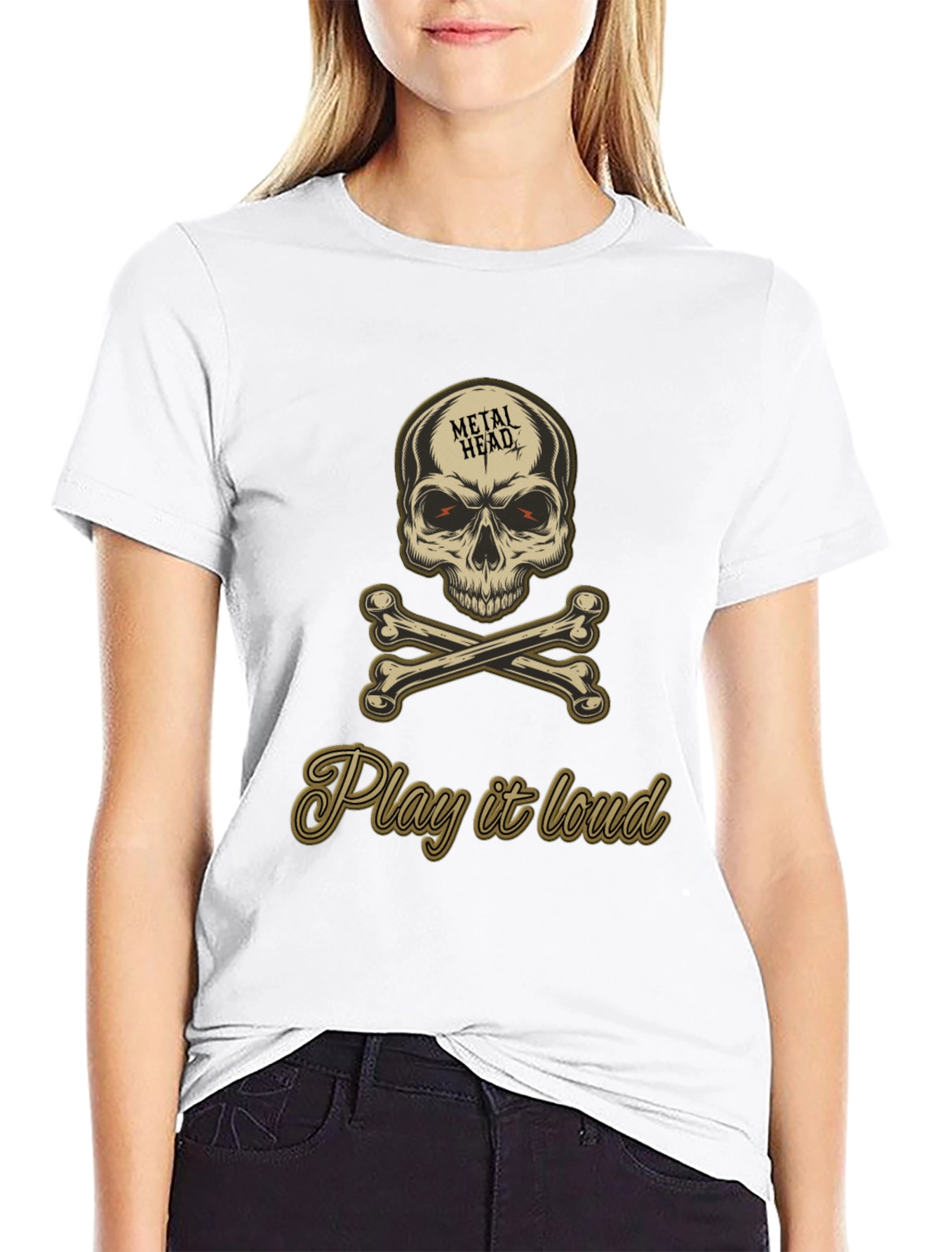 Metal Head Skull & Crossbones Graphic Tee