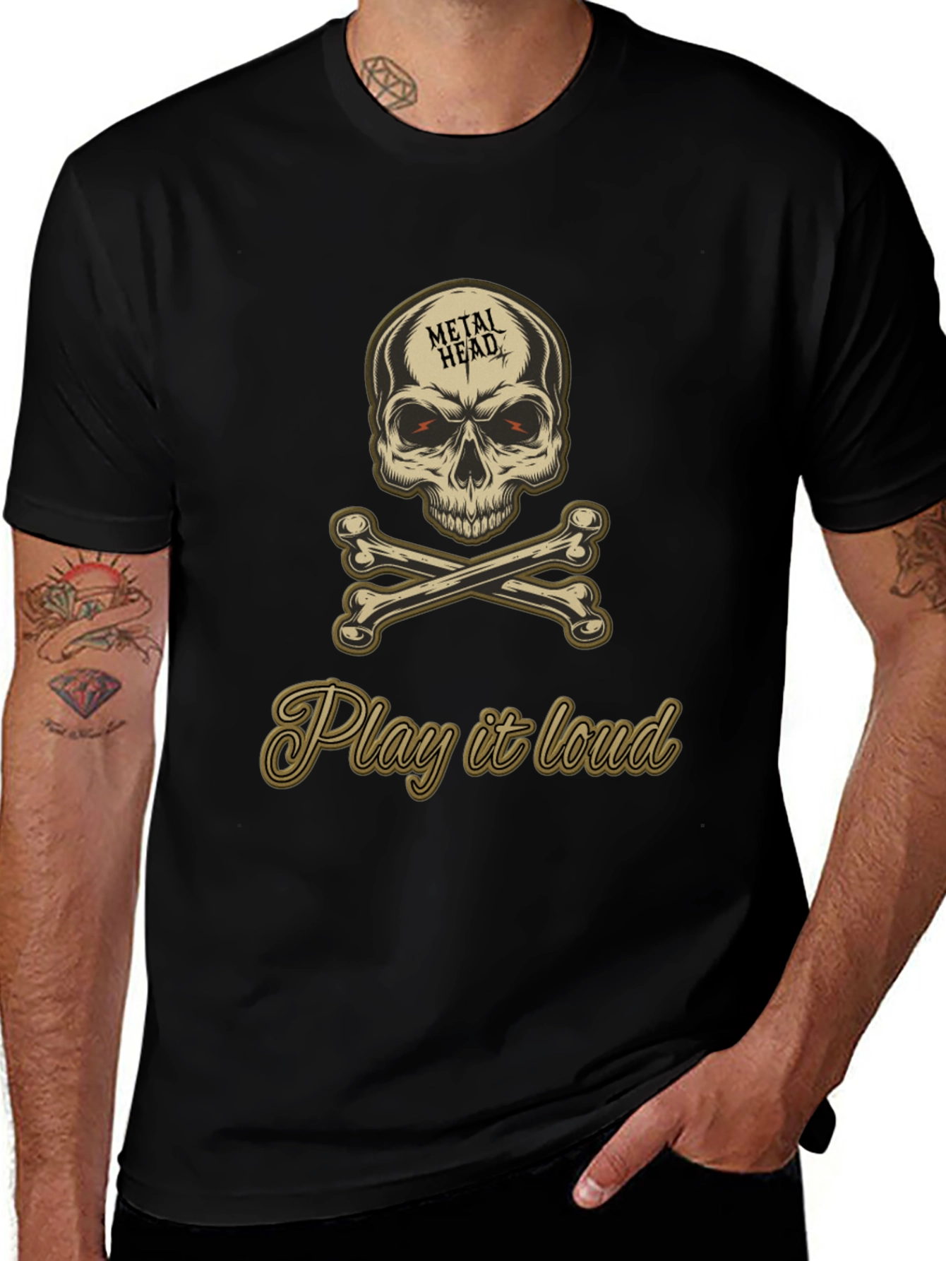 Metal Head Skull & Crossbones Graphic Tee
