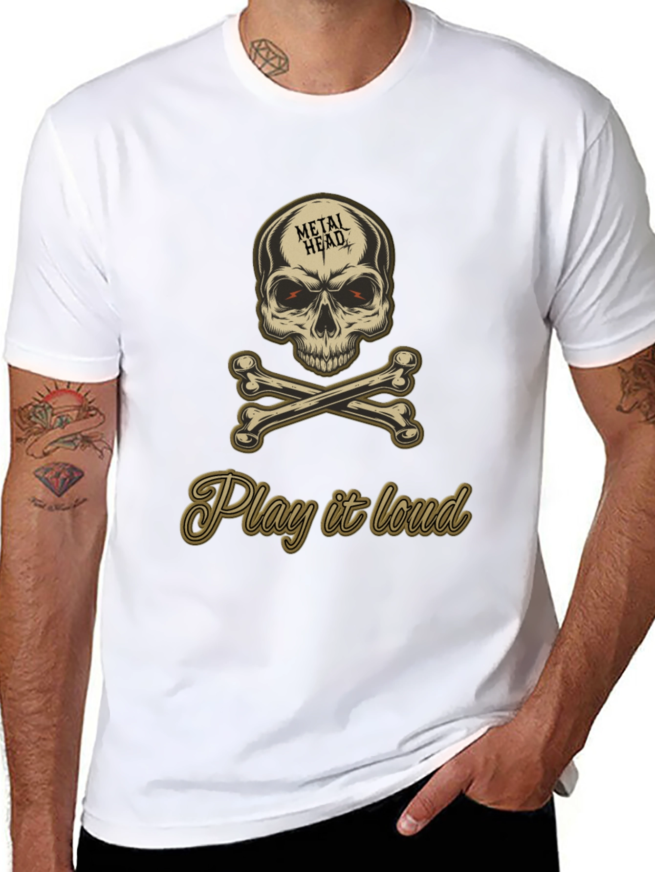 Metal Head Skull & Crossbones Graphic Tee