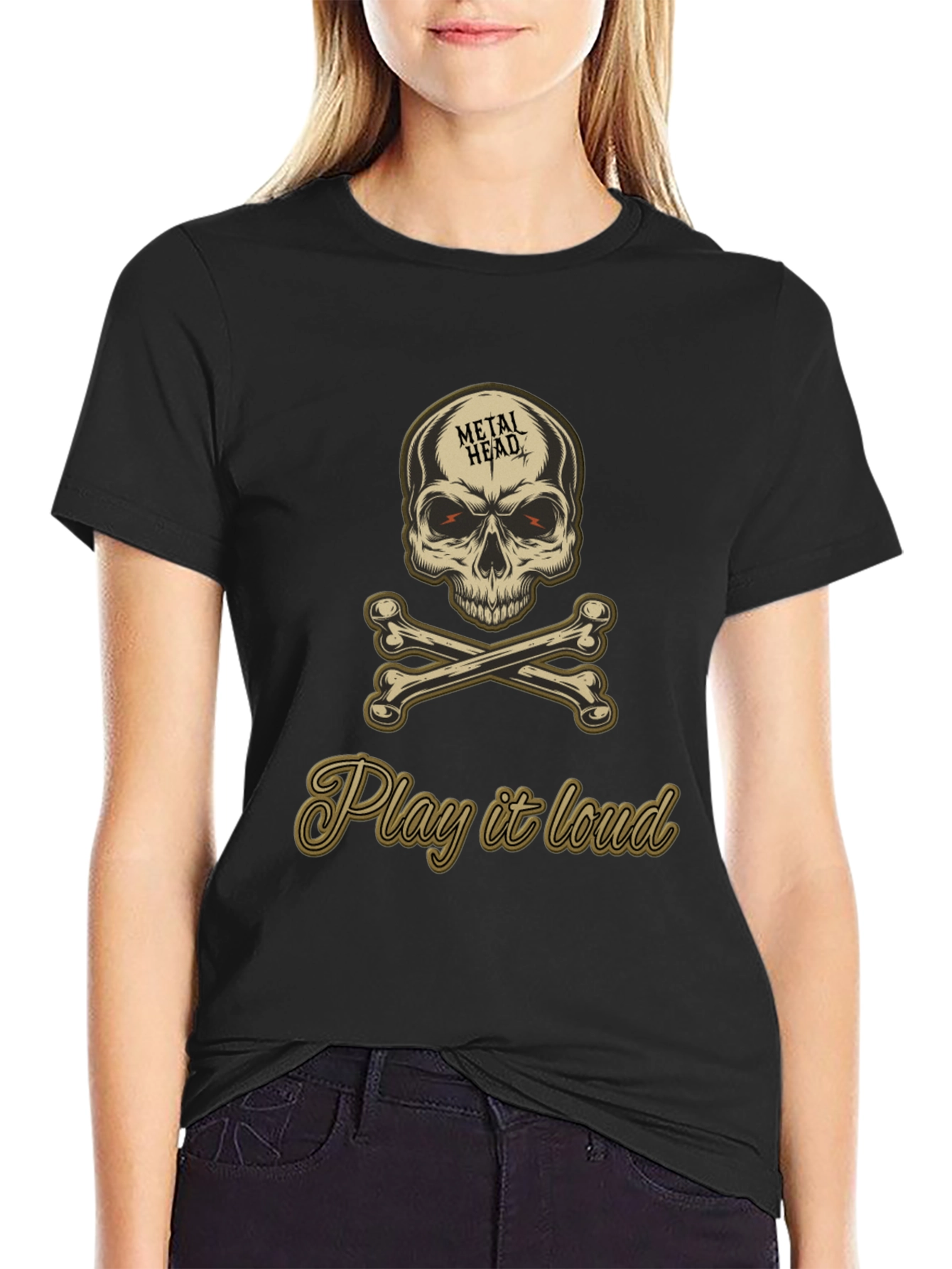 Metal Head Skull & Crossbones Graphic Tee