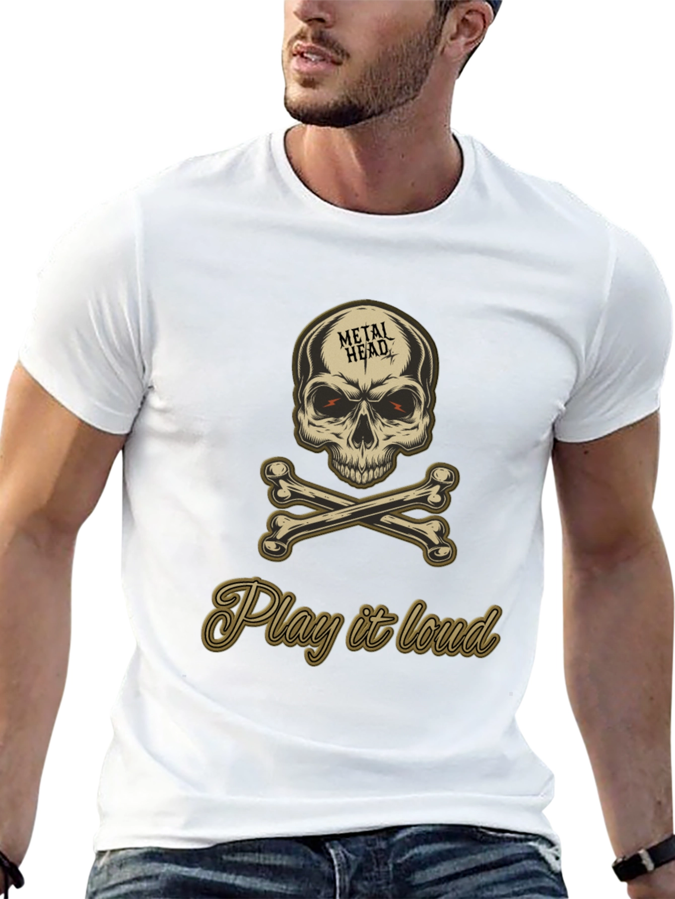 Metal Head Skull & Crossbones Graphic Tee