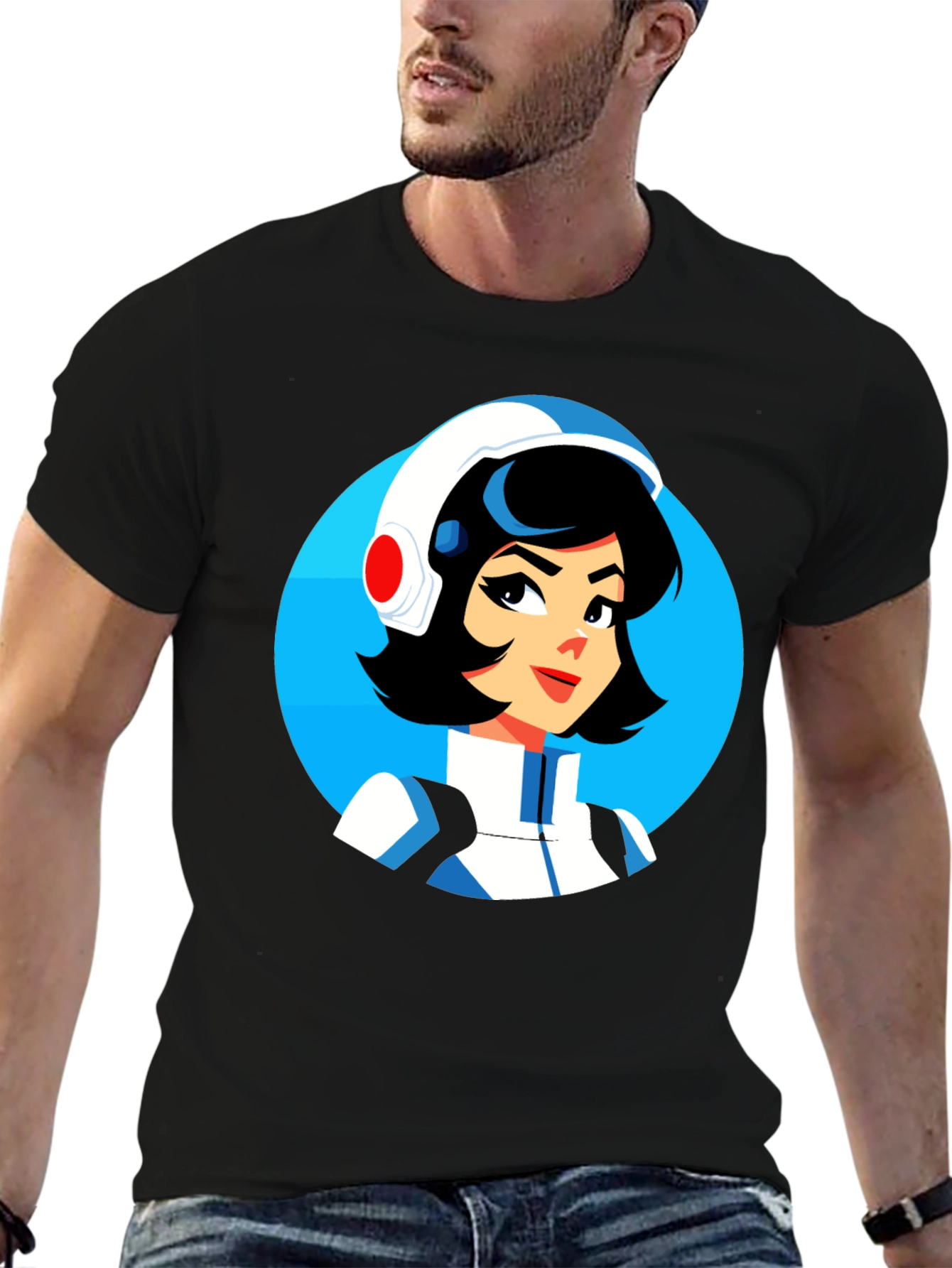 Retro Cartoon Graphic Black T-Shirt