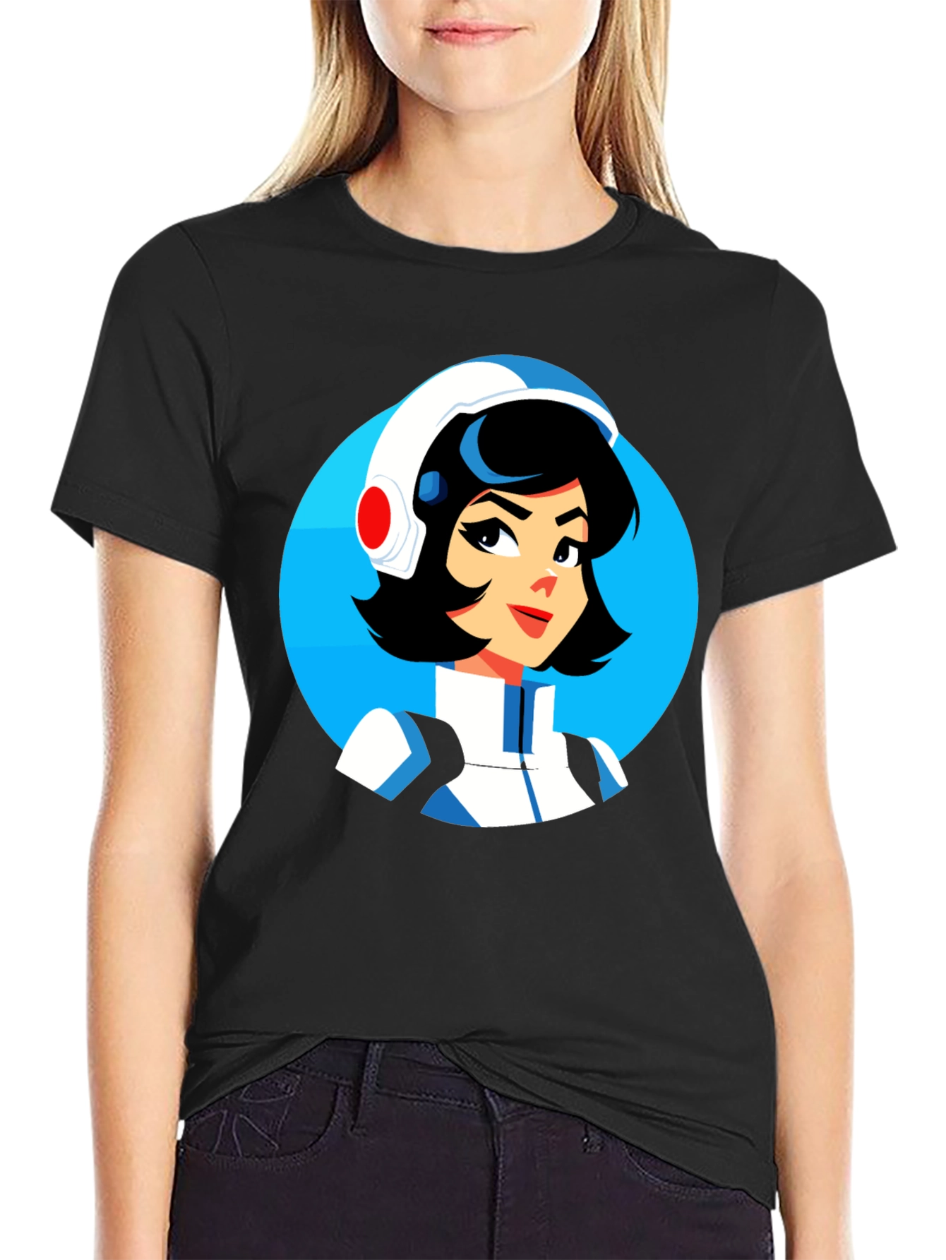 Retro Cartoon Graphic Black T-Shirt