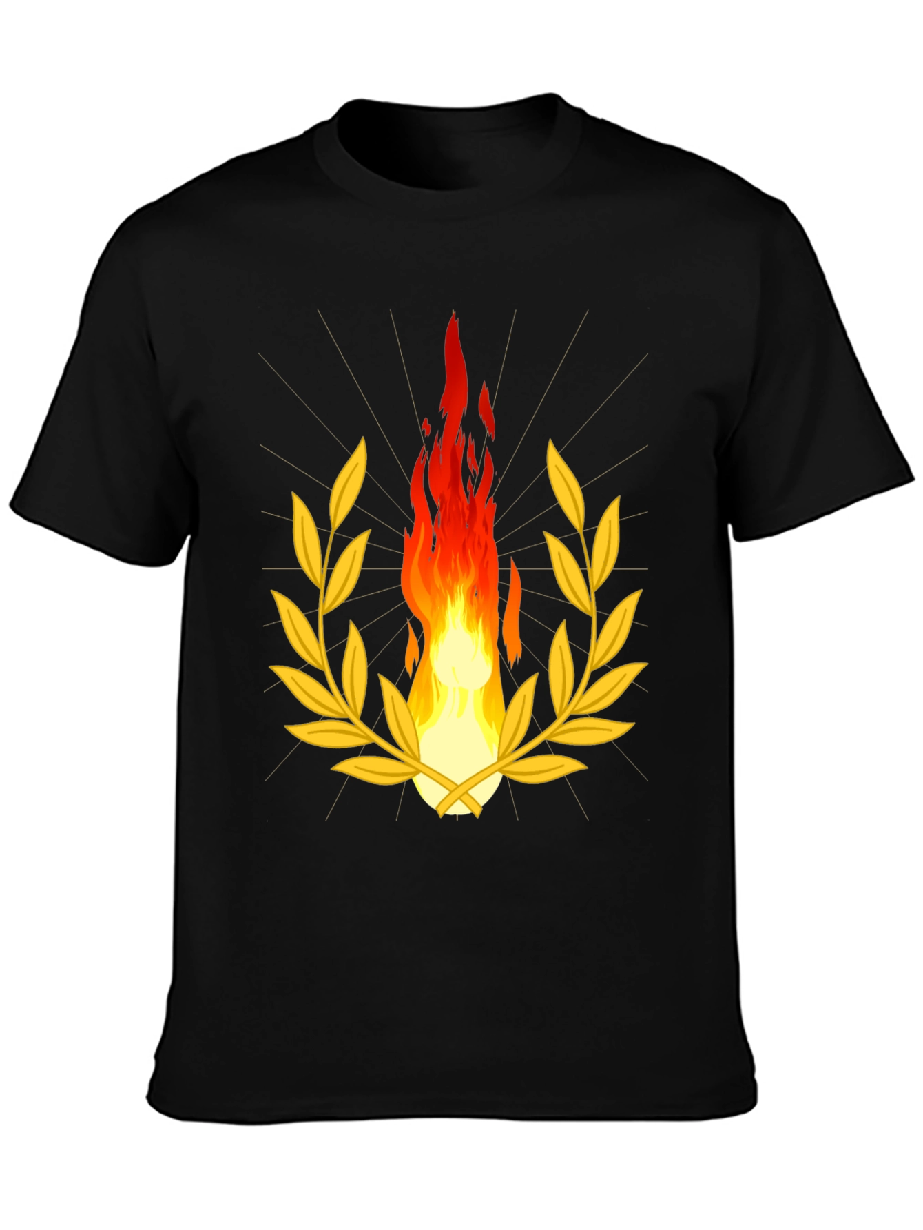 Flame & Laurel Graphic Tee - Stylish Black Shirt
