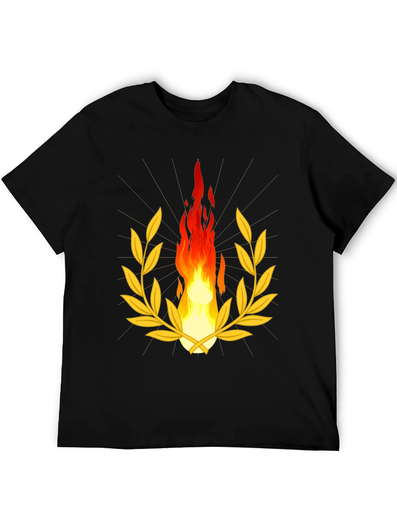 Flame & Laurel Graphic Tee - Stylish Black Shirt