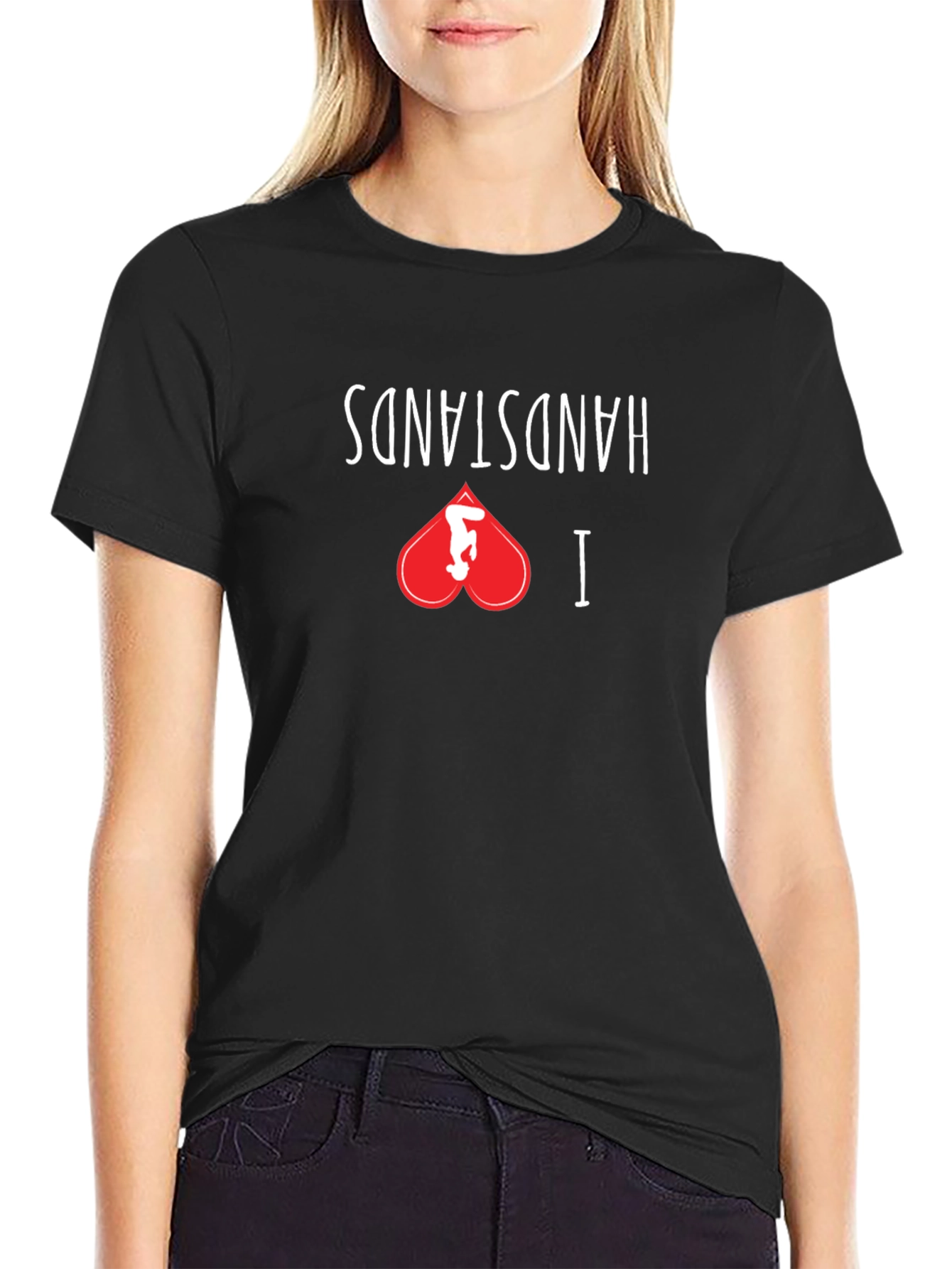 I Love Handstands Black Graphic Tee Shirt
