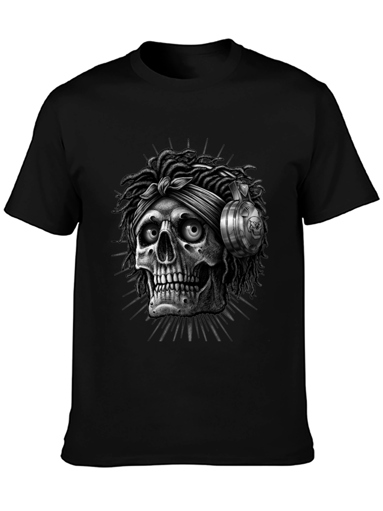 Skull with Dreadlocks Graphic Tee