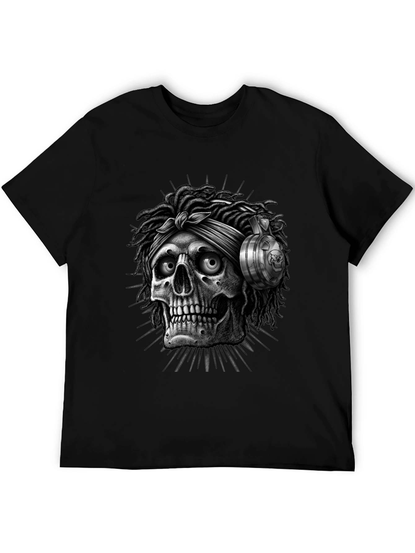 Skull with Dreadlocks Graphic Tee