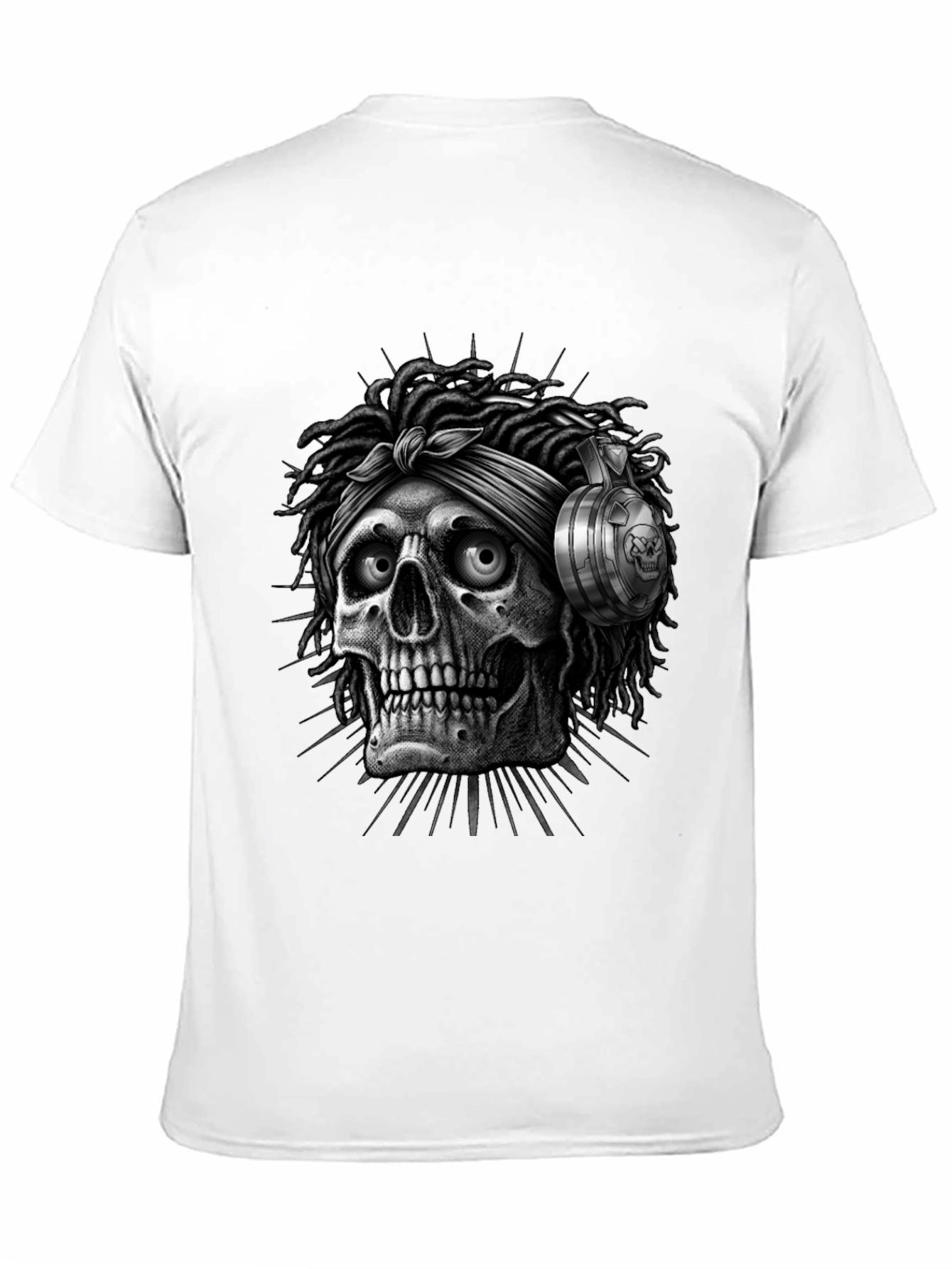 Skull with Dreadlocks Graphic Tee