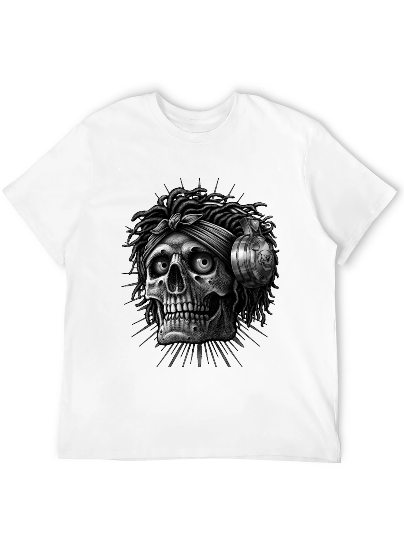 Skull with Dreadlocks Graphic Tee