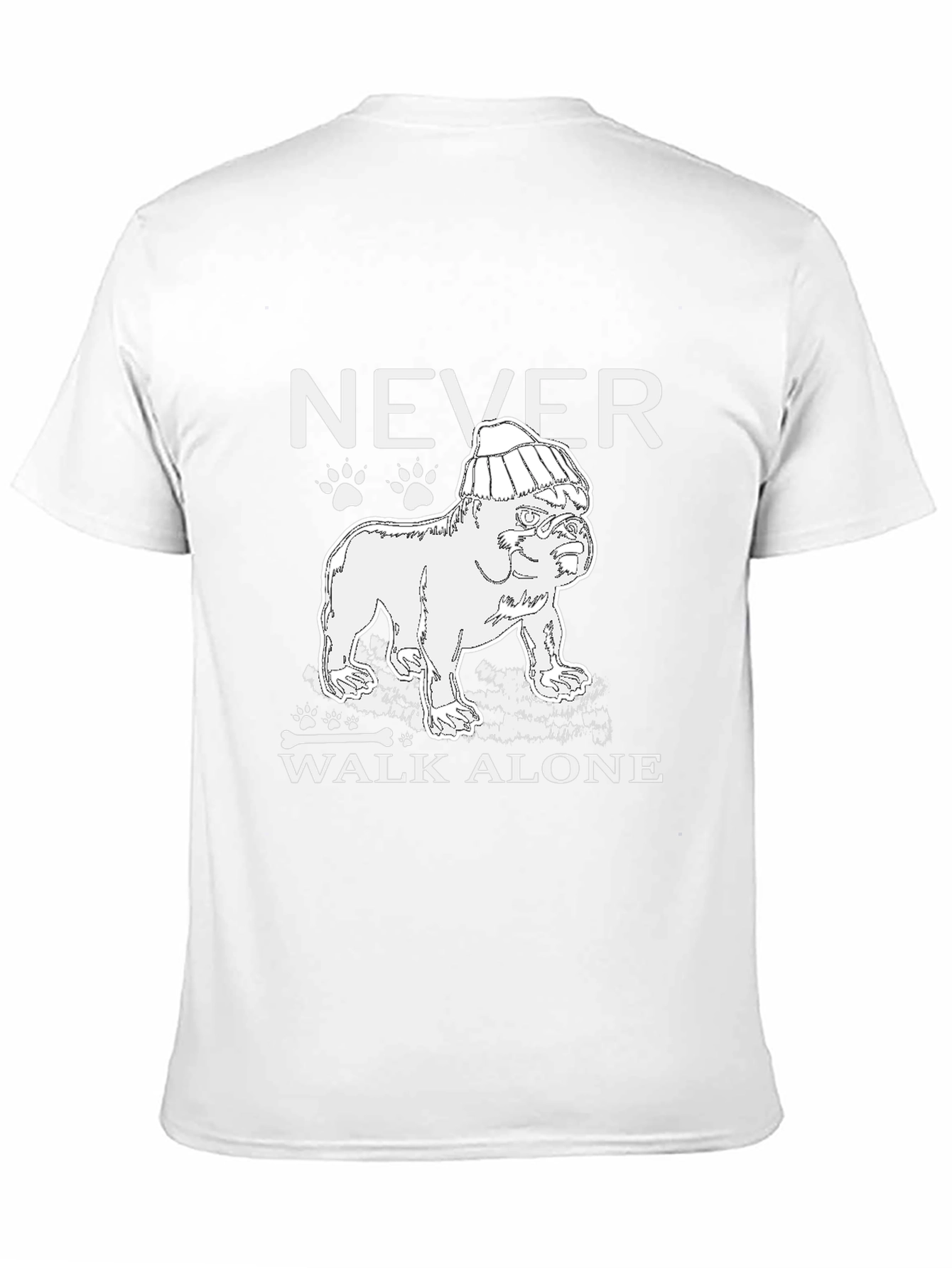 Never Walk Alone Dog Graphic Tee - Black