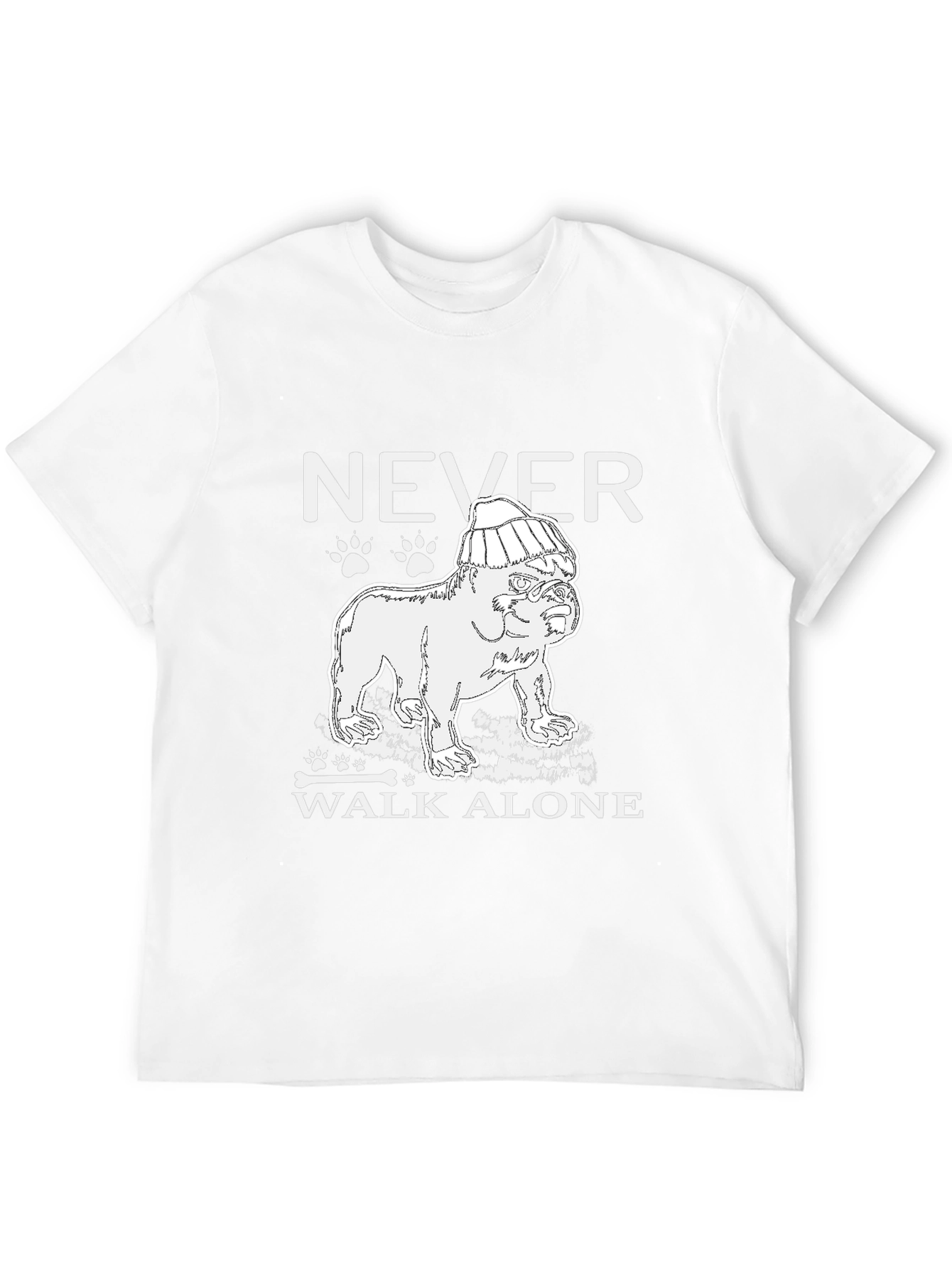Never Walk Alone Dog Graphic Tee - Black