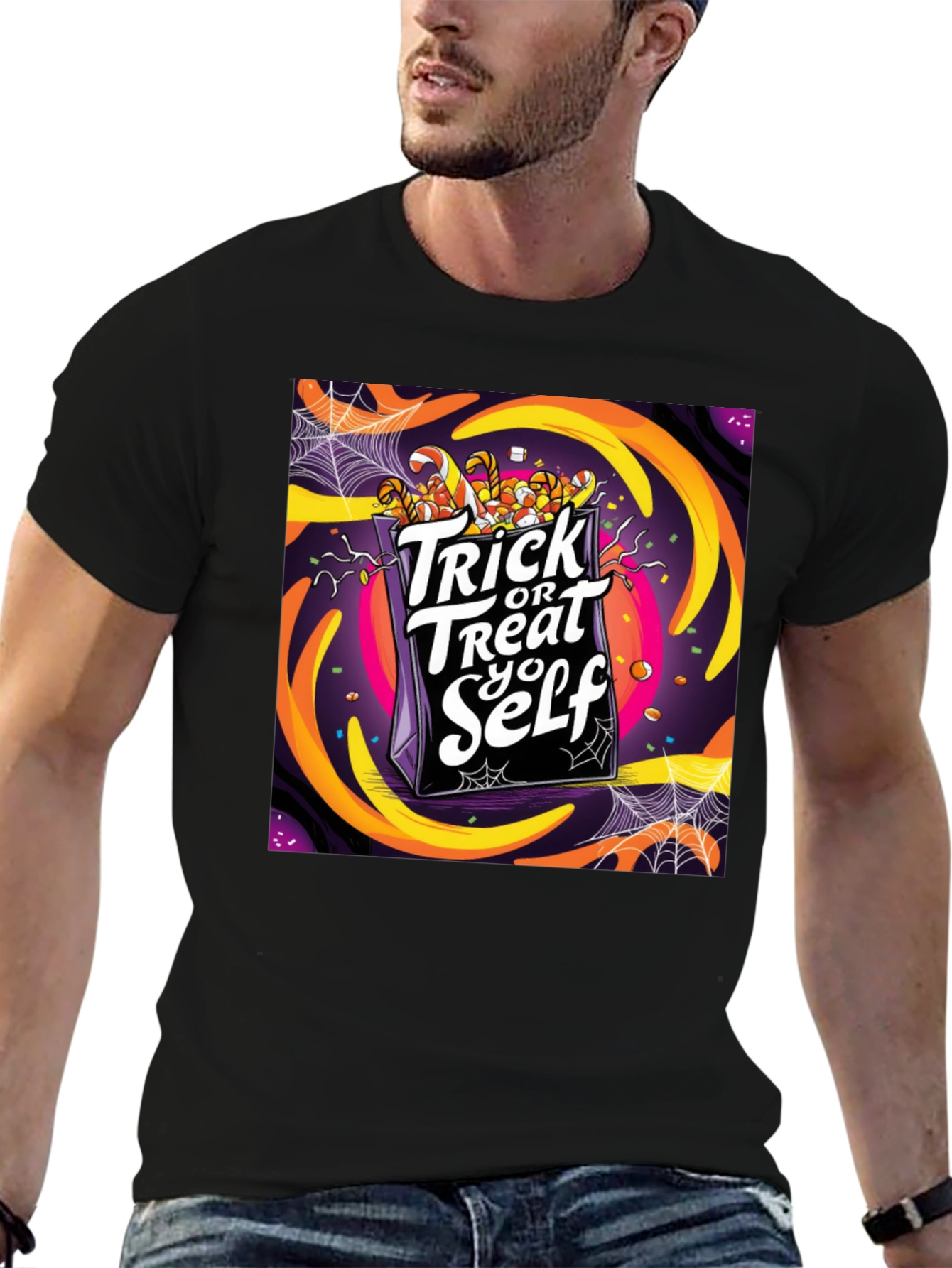 Trick or Treat Yo Self Graphic T-Shirt