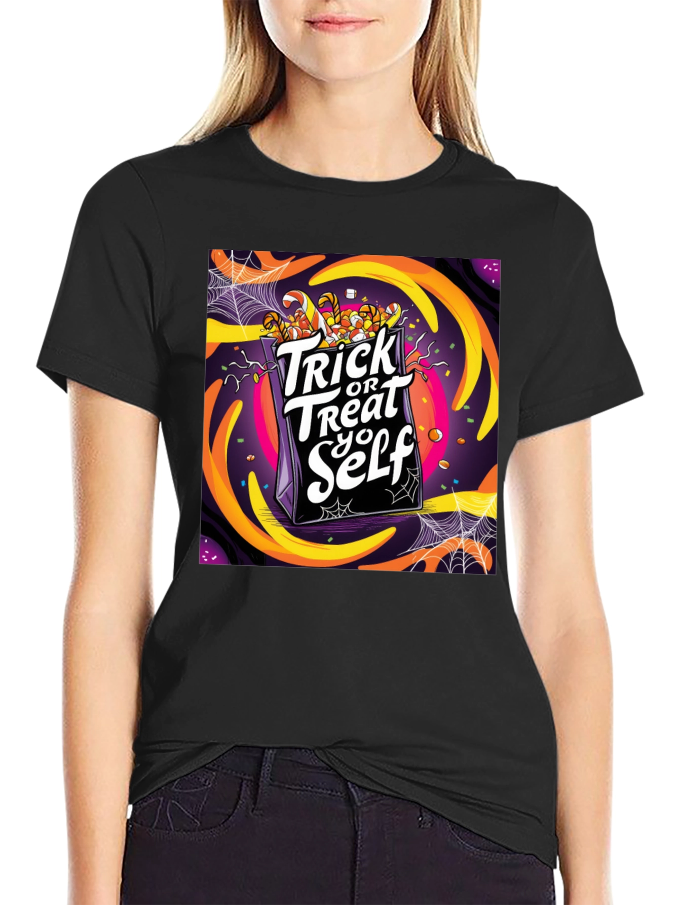 Trick or Treat Yo Self Graphic T-Shirt