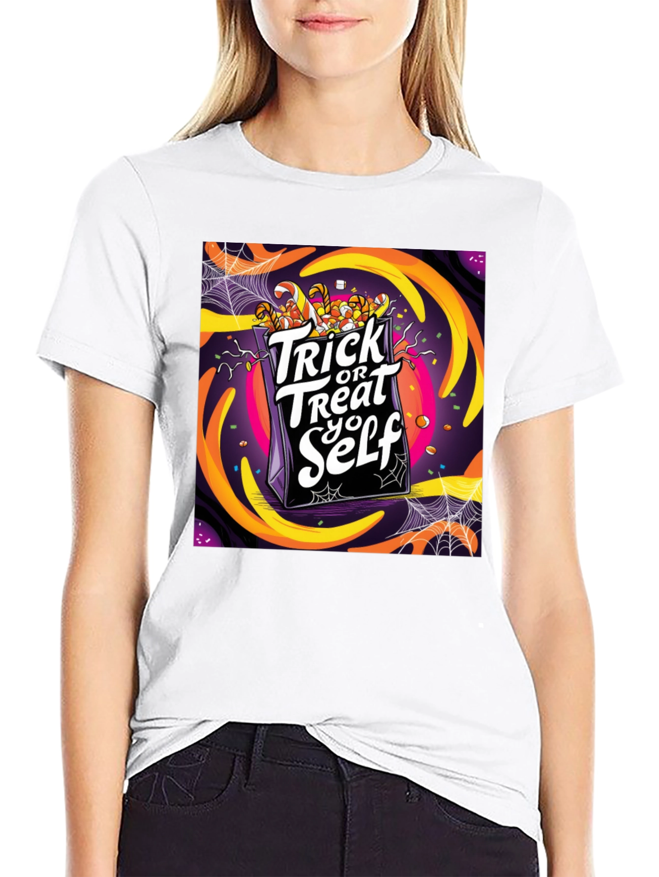 Trick or Treat Yo Self Graphic T-Shirt