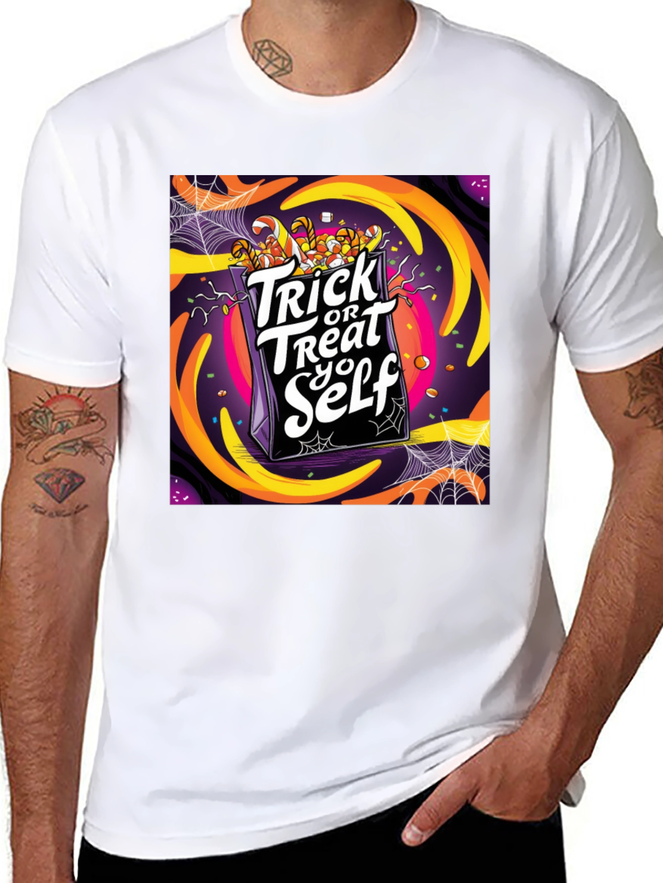 Trick or Treat Yo Self Graphic T-Shirt