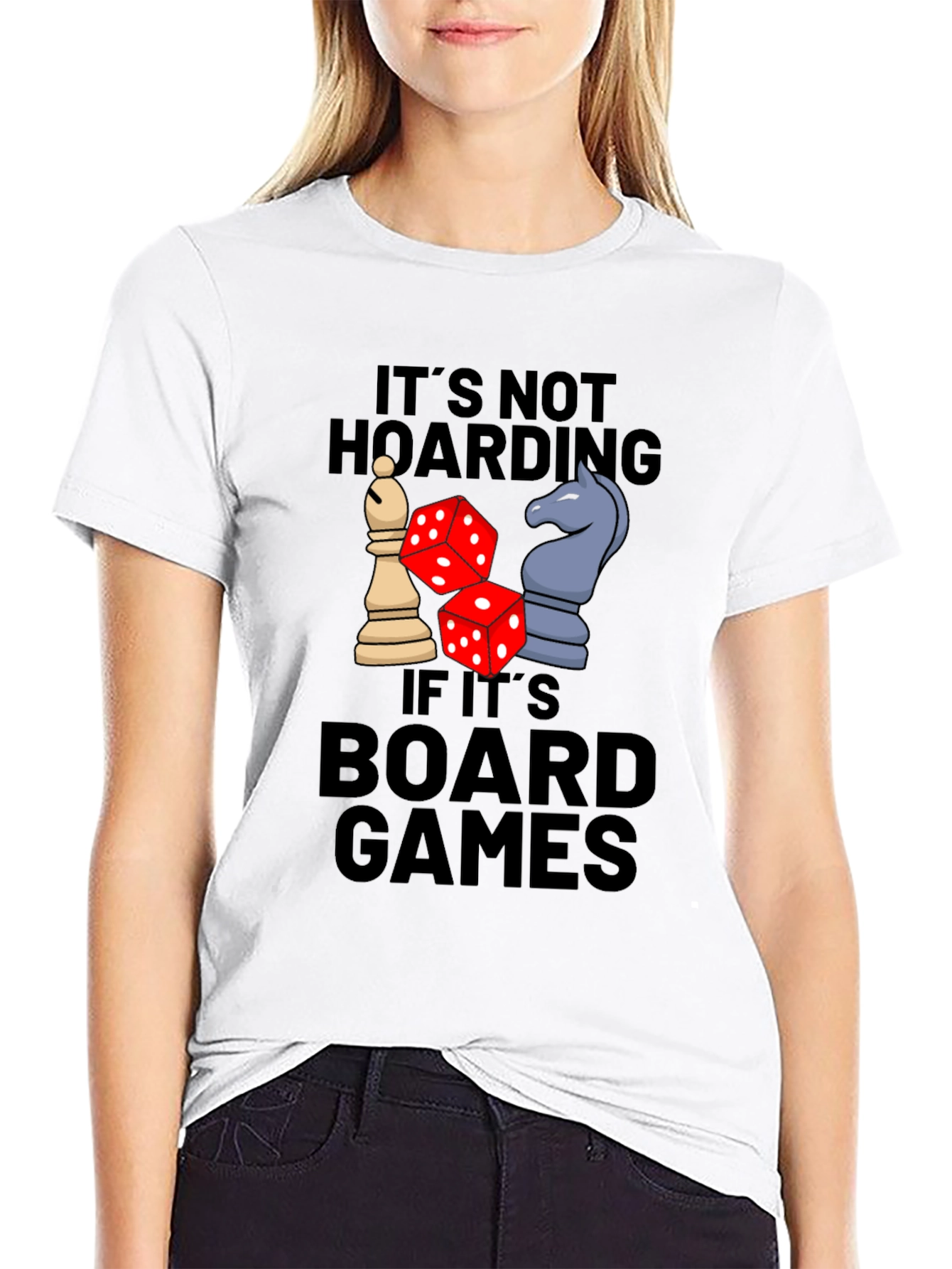 Board Game Hoarding T-Shirt - Chess & Dice Design