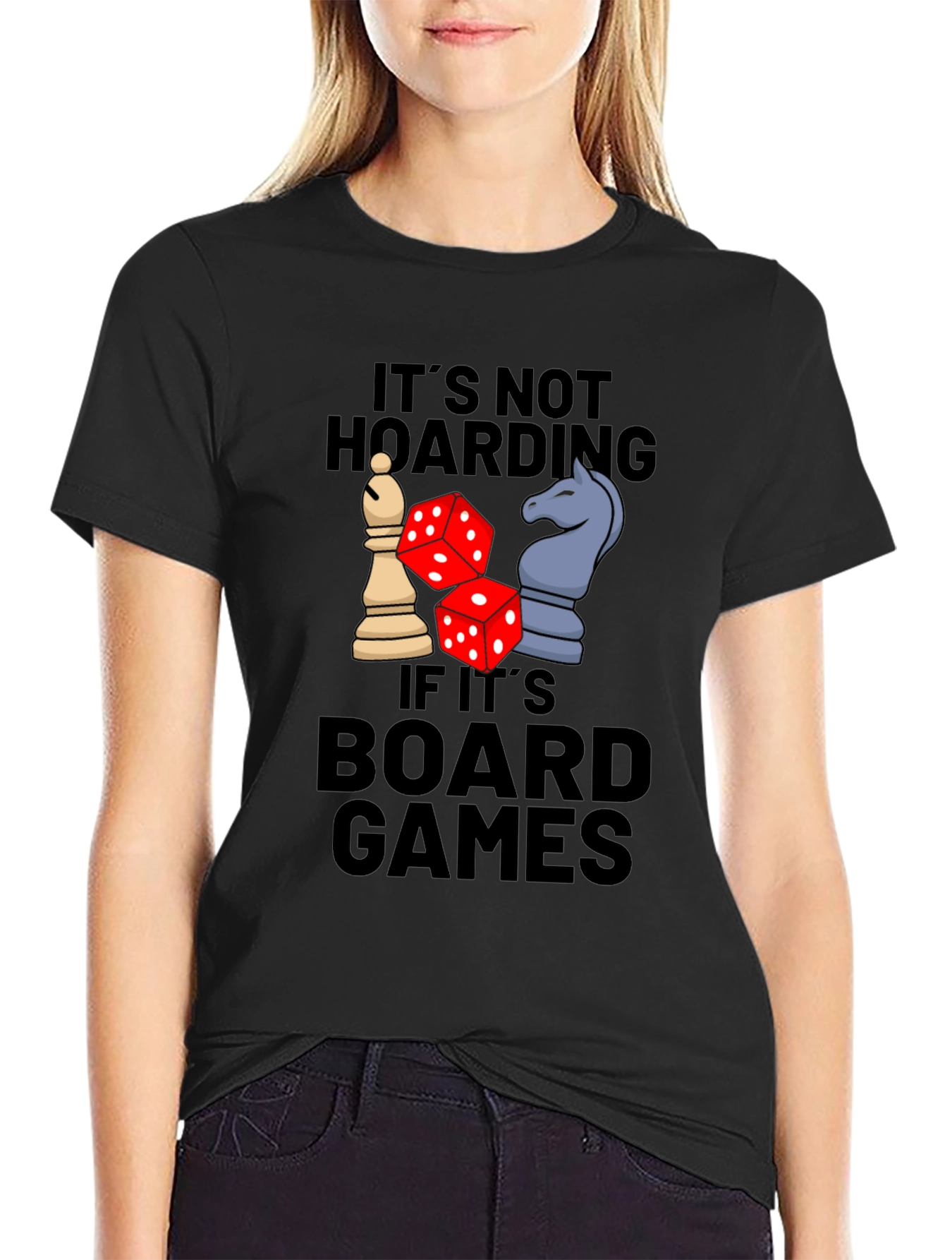 Board Game Hoarding T-Shirt - Chess & Dice Design