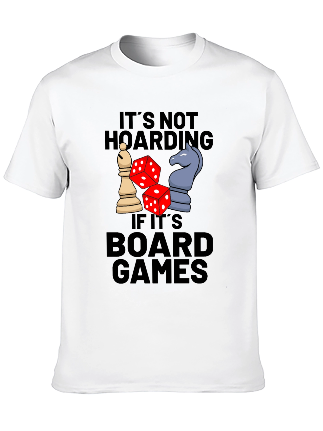 Board Game Hoarding T-Shirt - Chess & Dice Design