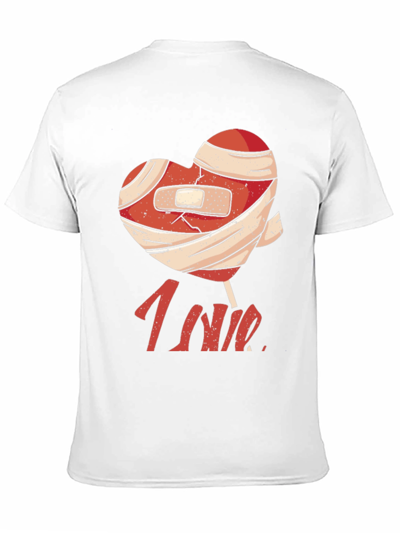 Heart Lollipop Bandage Graphic T-Shirt - Love Hurts Tee