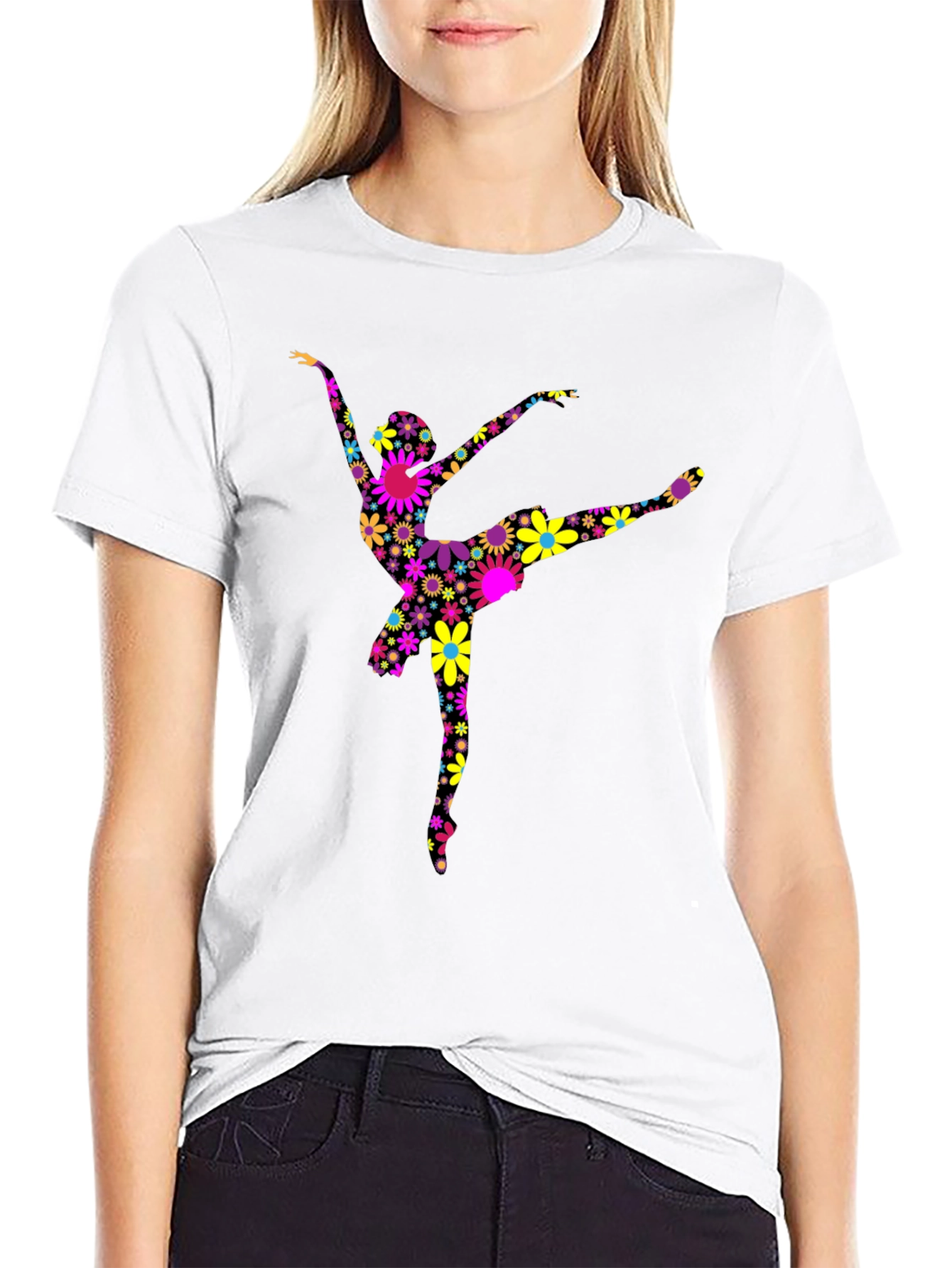 Floral Ballerina Graphic T-Shirt