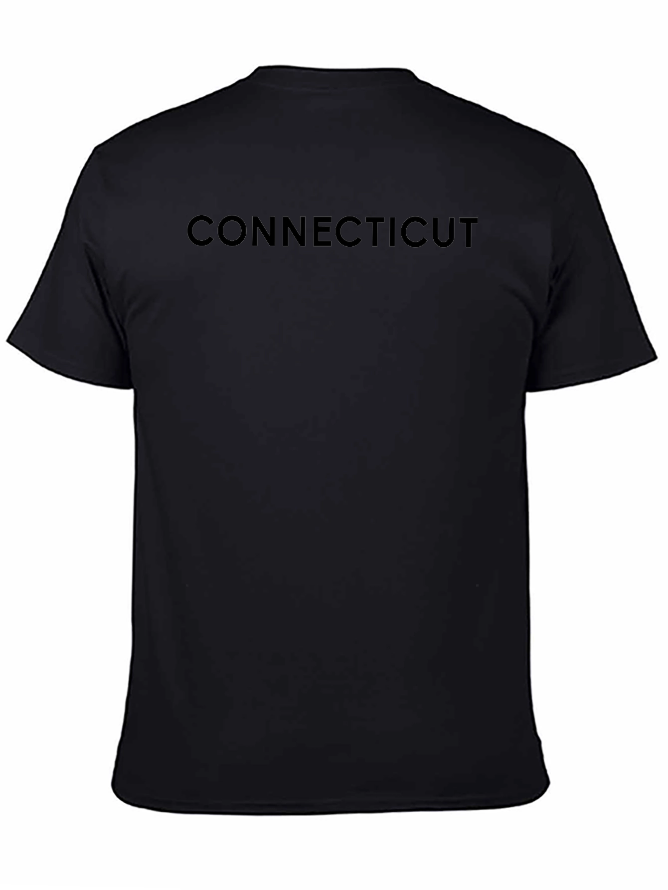 Connecticut Text Black T-Shirt