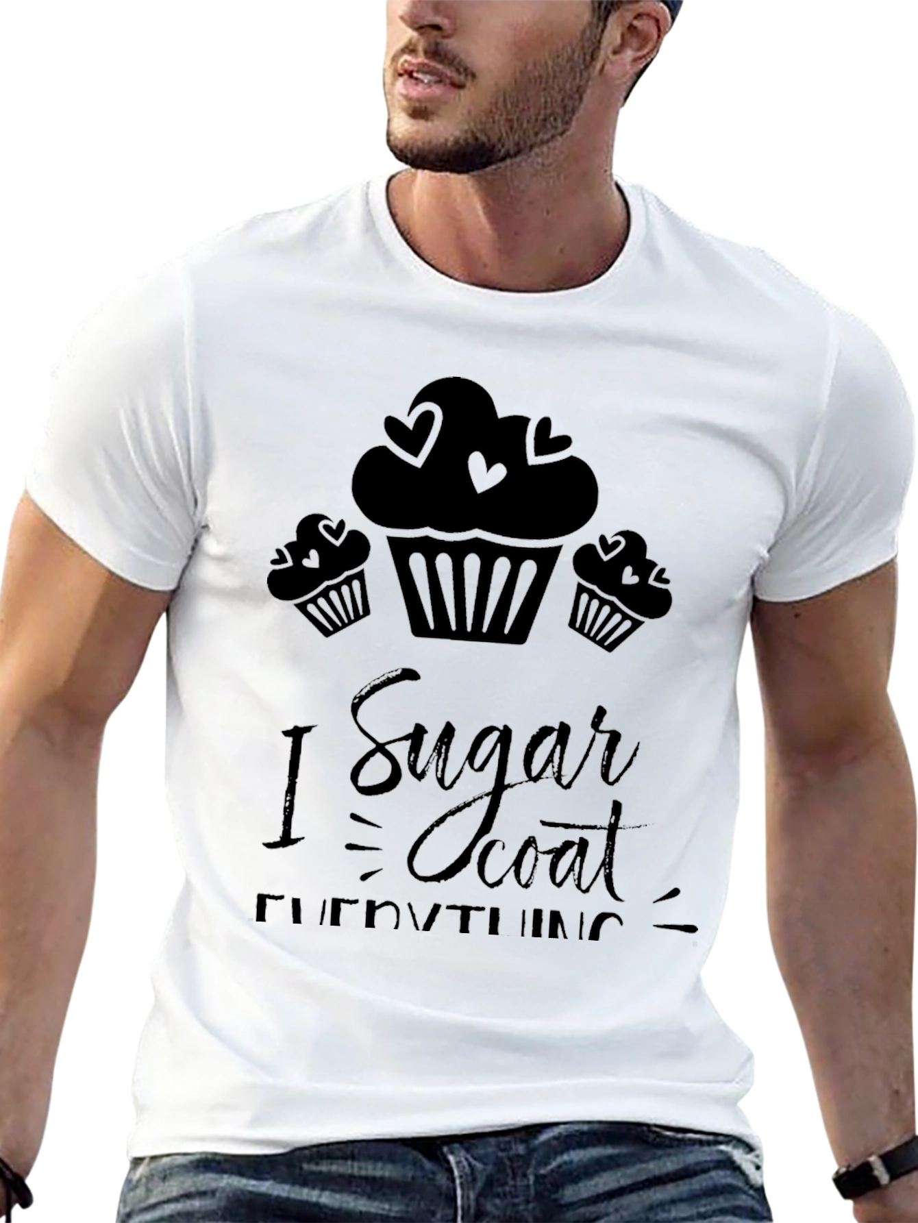 I Sugar Coat Everything Black Graphic Tee