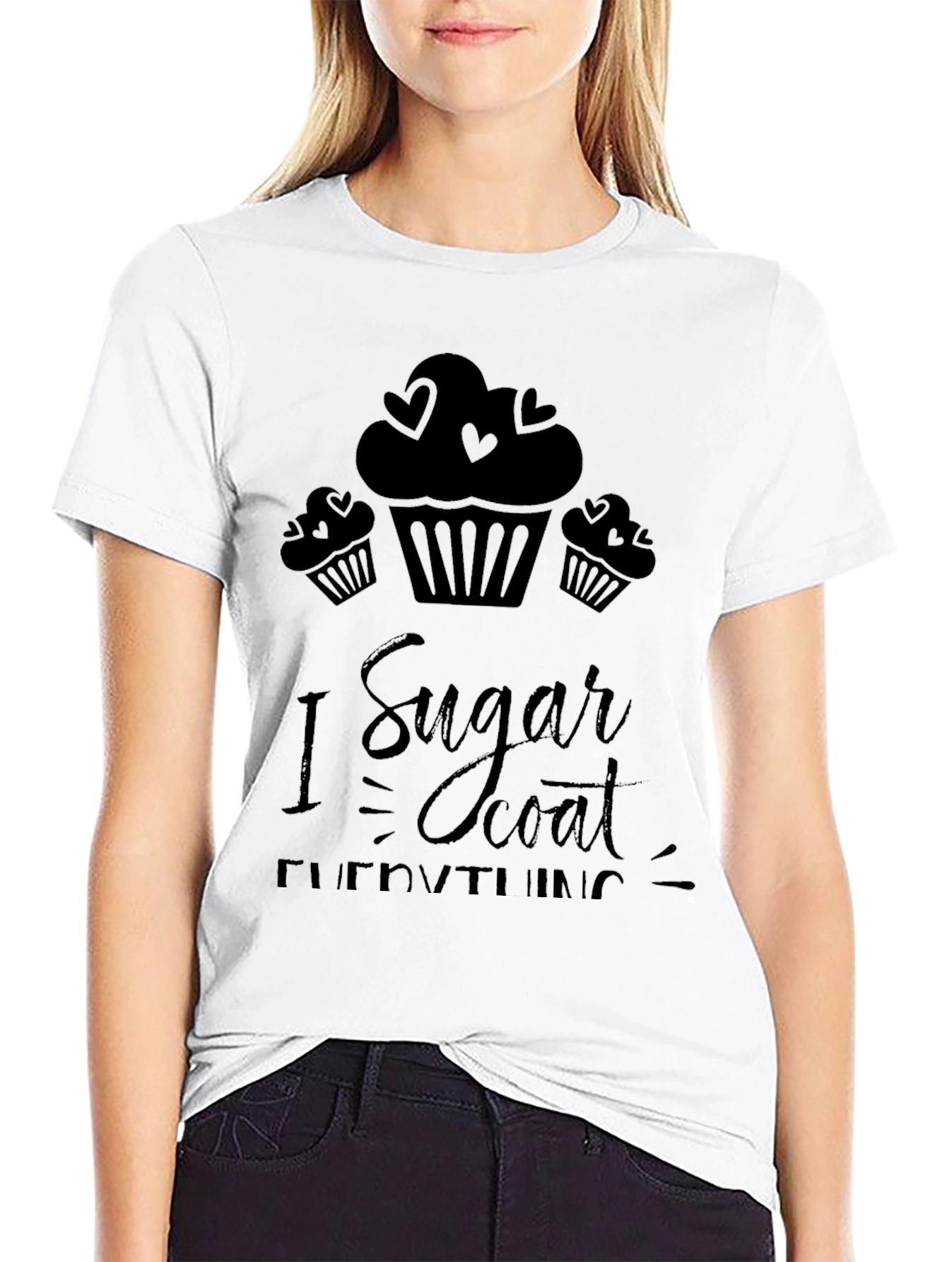 I Sugar Coat Everything Black Graphic Tee