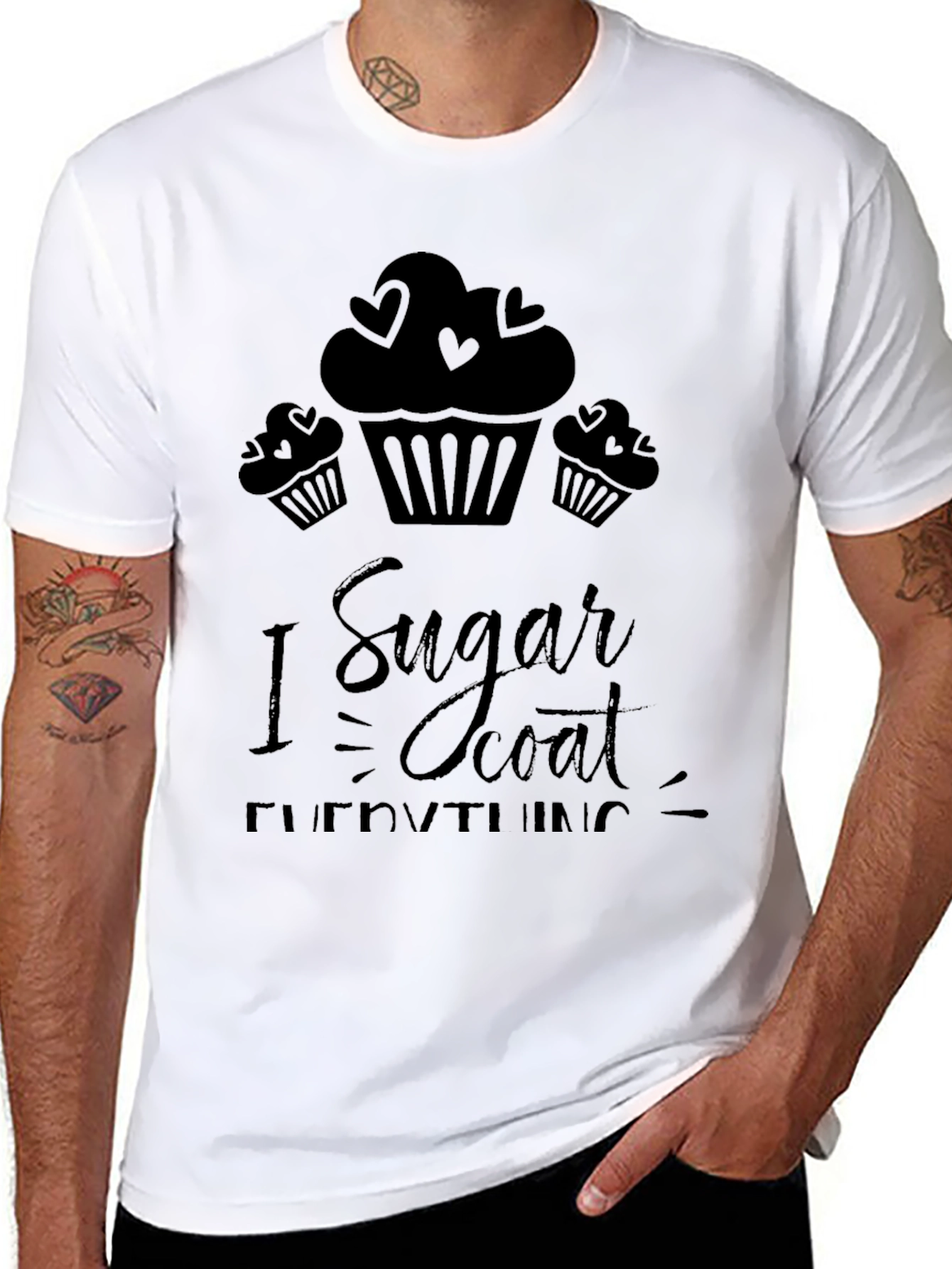 I Sugar Coat Everything Black Graphic Tee