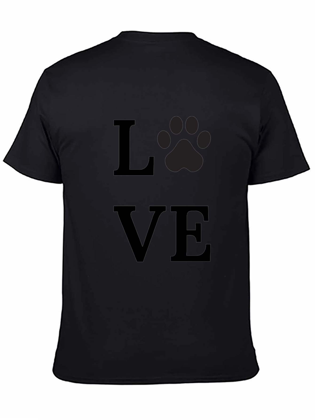 Love Paw Print T-Shirt - Black