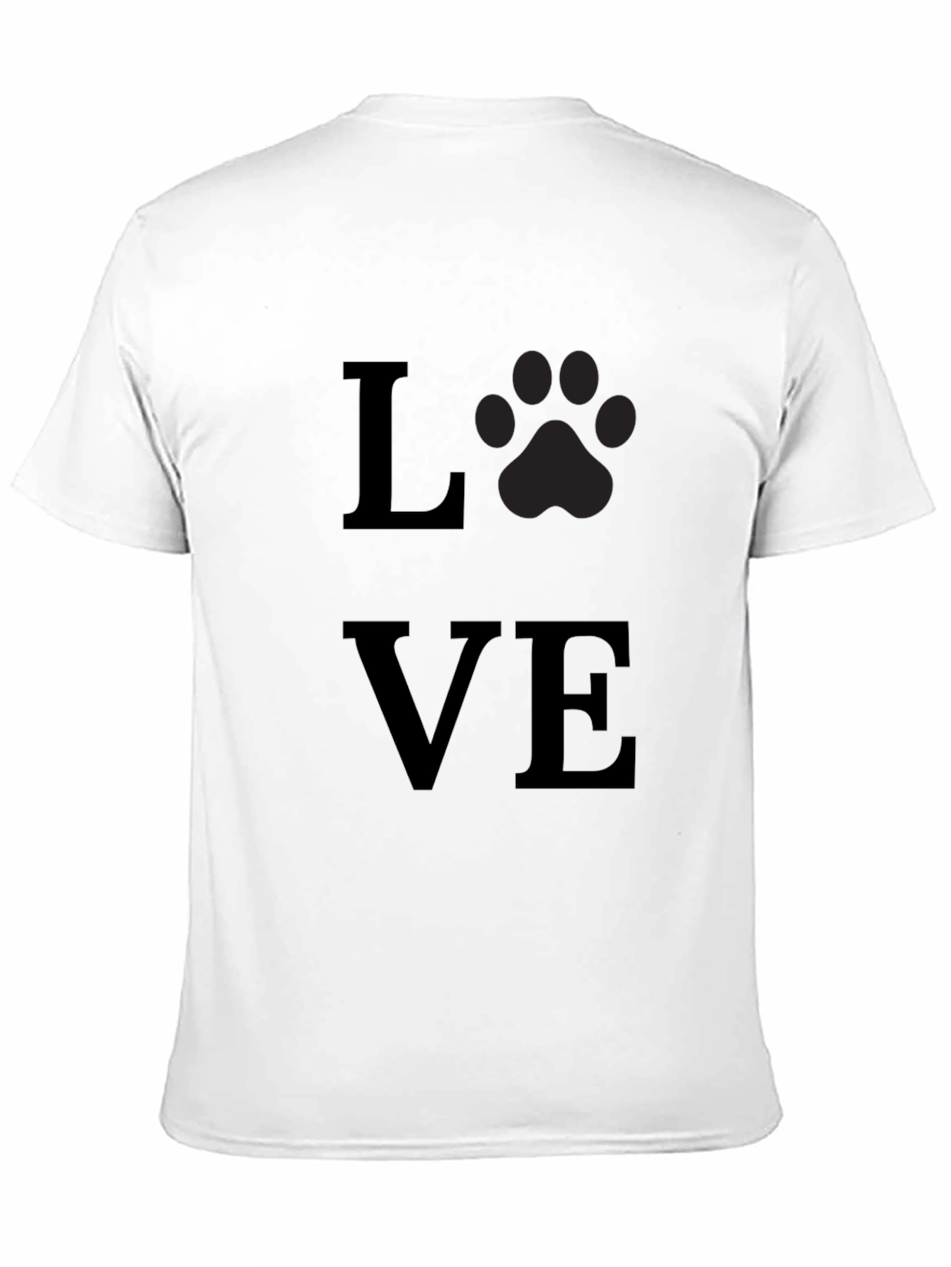 Love Paw Print T-Shirt - Black