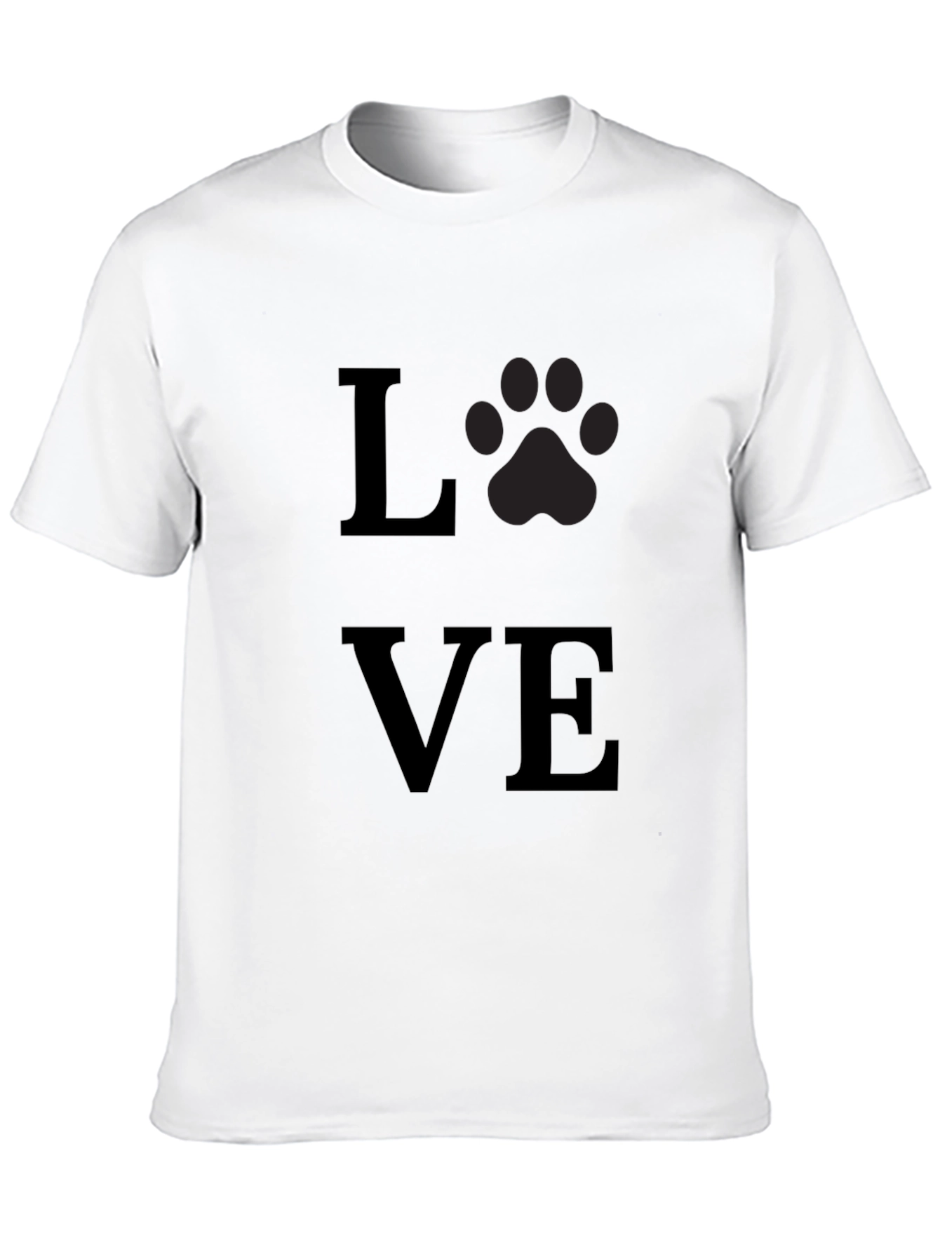 Love Paw Print T-Shirt - Black