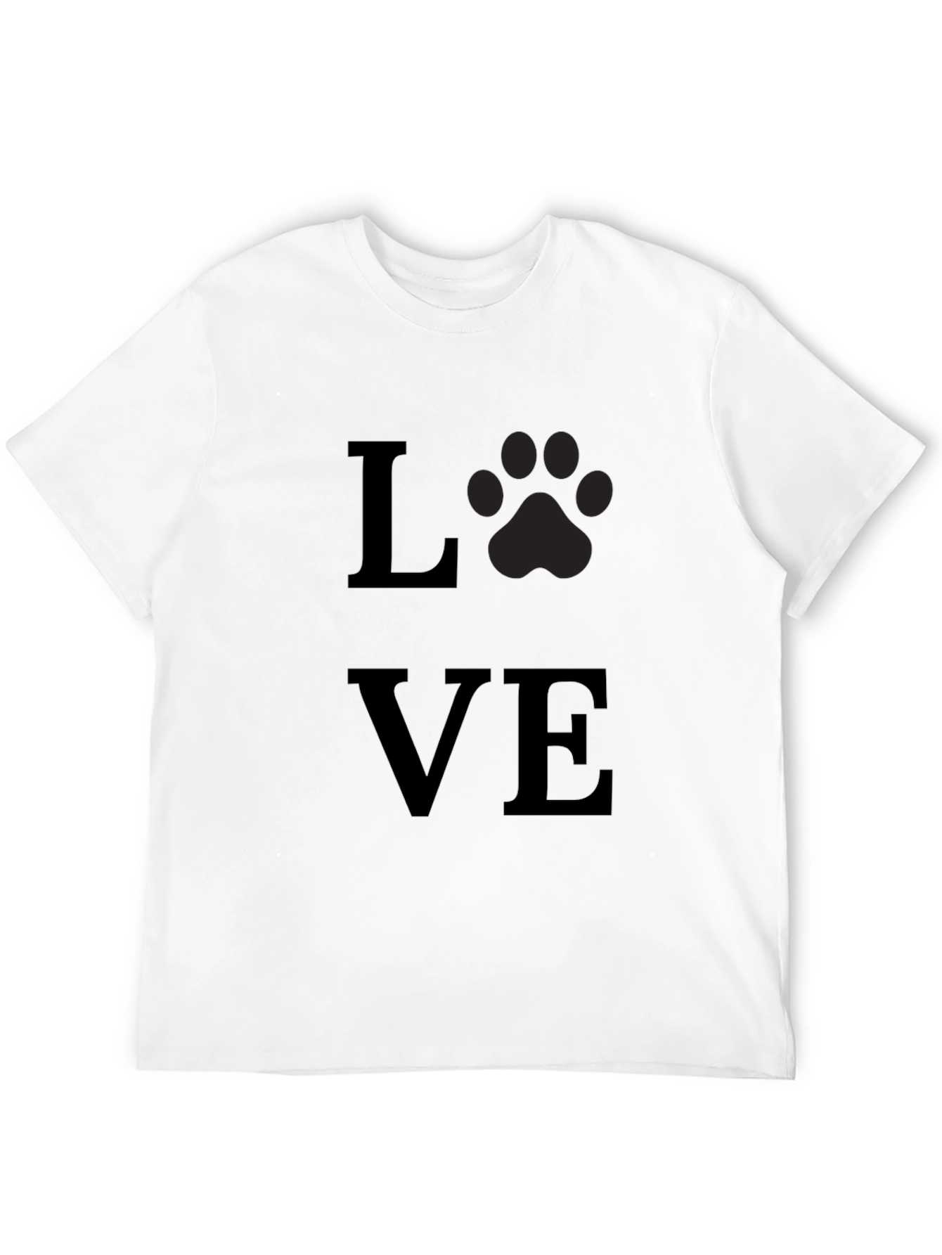 Love Paw Print T-Shirt - Black