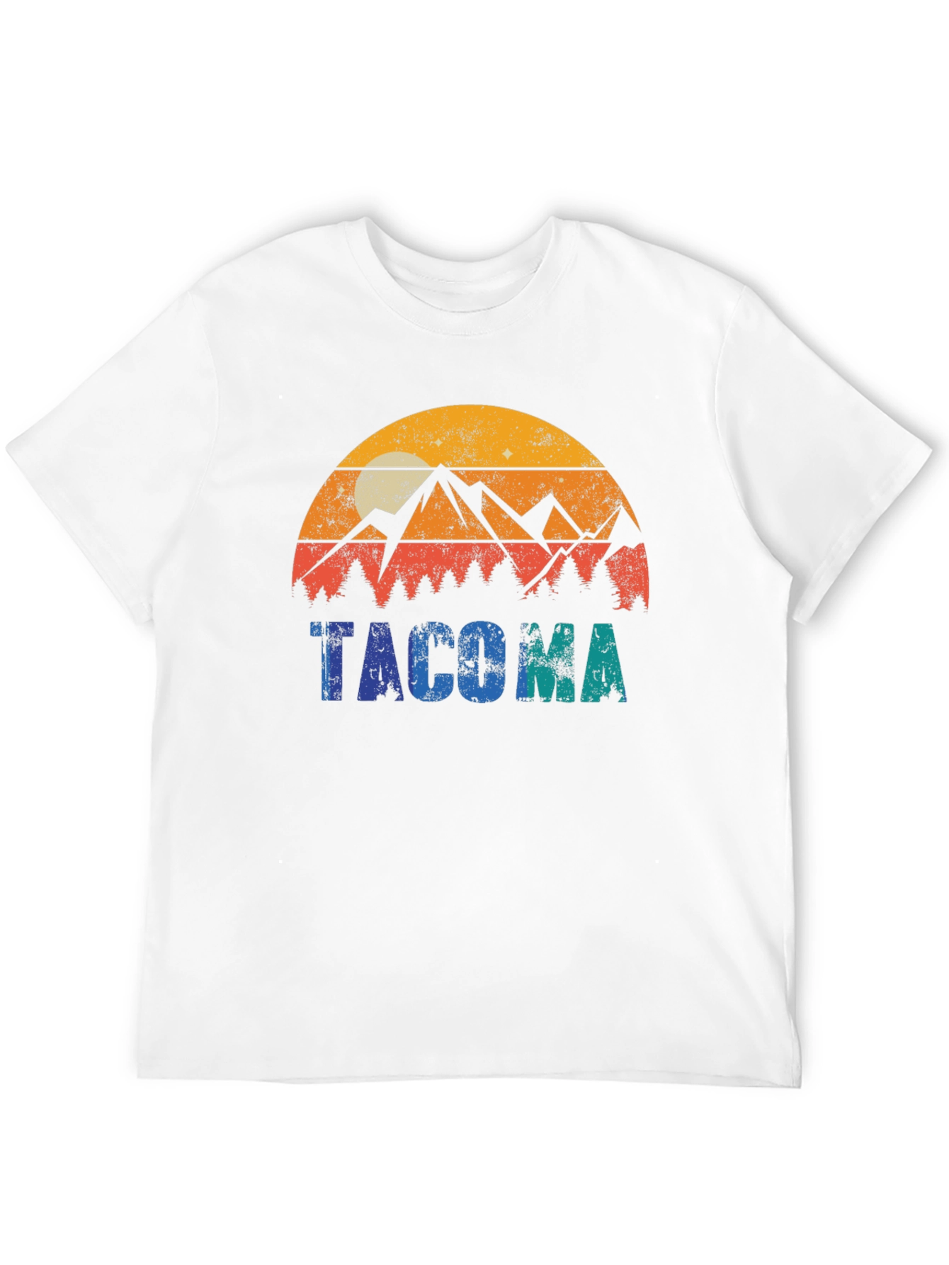 Tacoma Mountain Graphic Tee - Retro Style Black T-Shirt