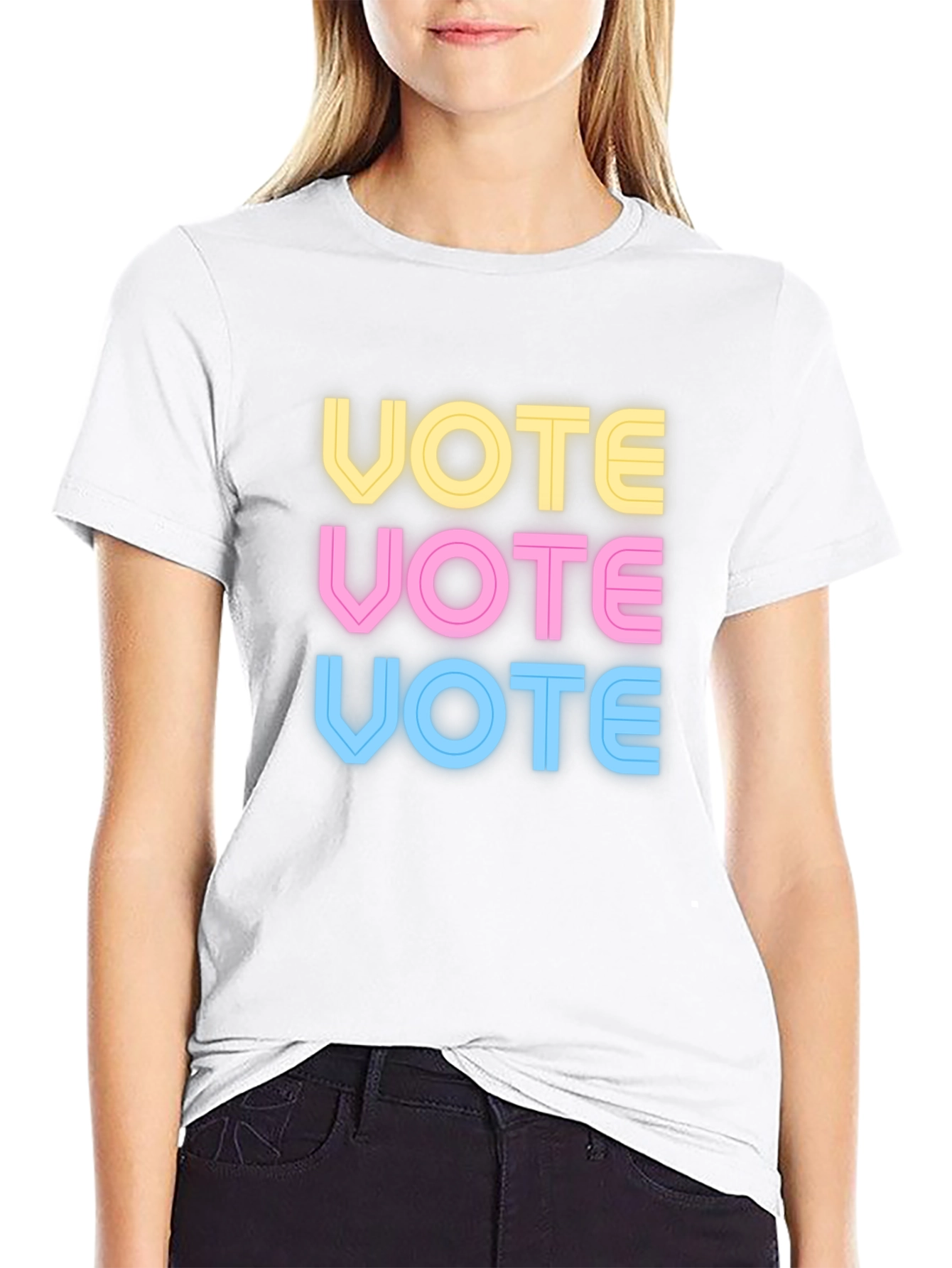 Vote Stacked Graphic Tee - Black
