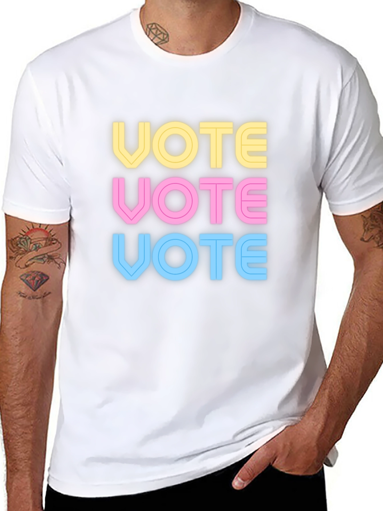 Vote Stacked Graphic Tee - Black