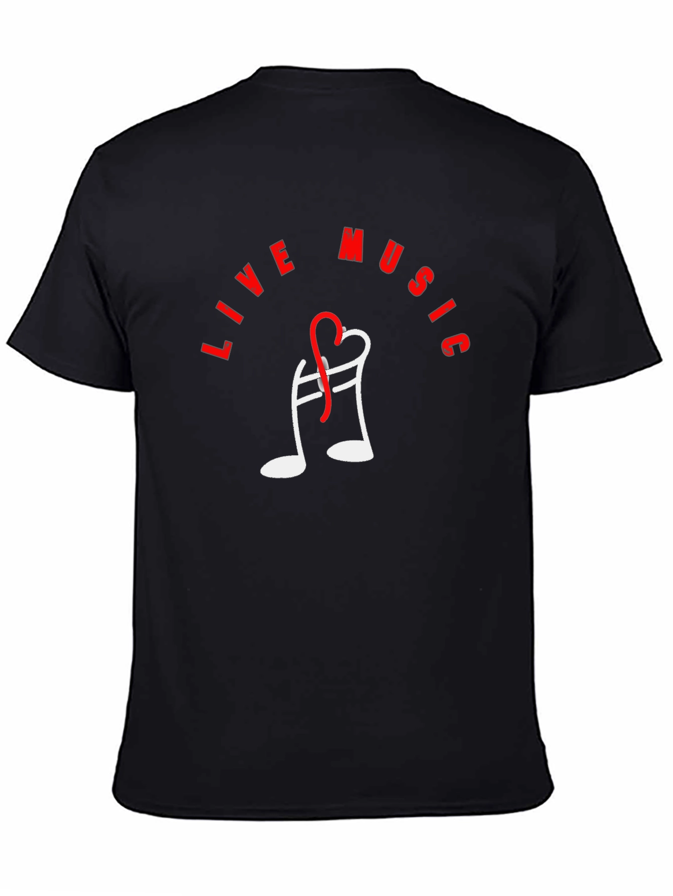 Live Music Tee - Heart Note Graphic T-Shirt