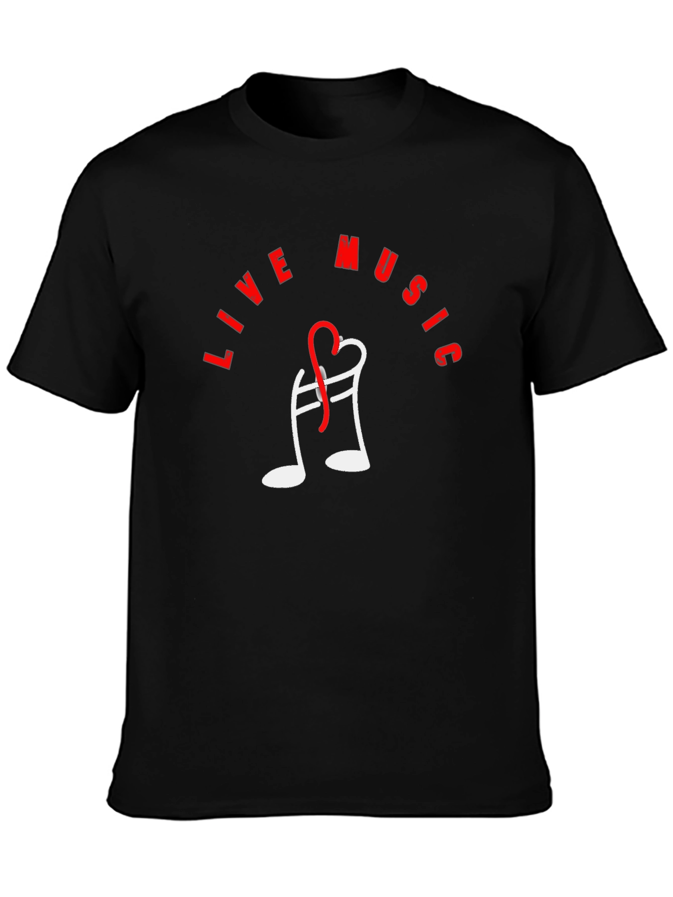 Live Music Tee - Heart Note Graphic T-Shirt