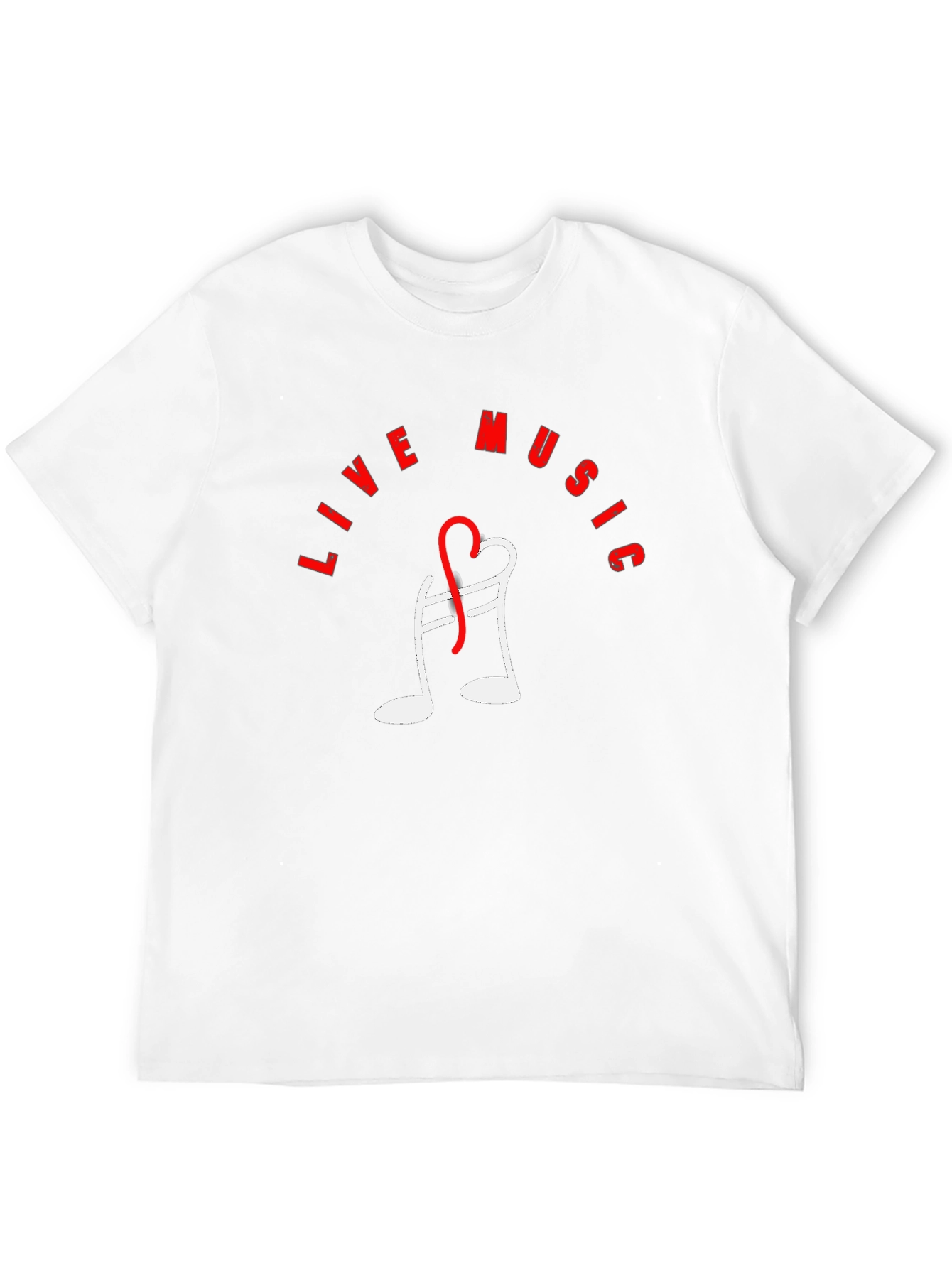 Live Music Tee - Heart Note Graphic T-Shirt