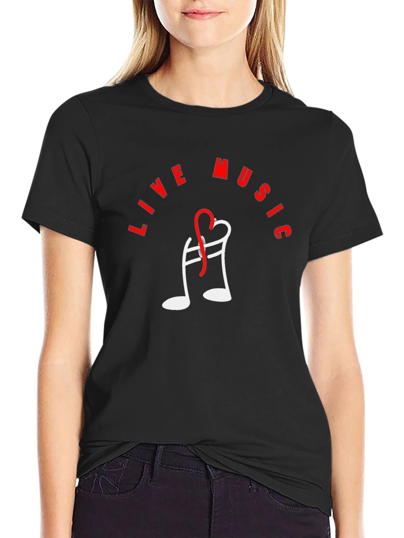 Live Music Tee - Heart Note Graphic T-Shirt