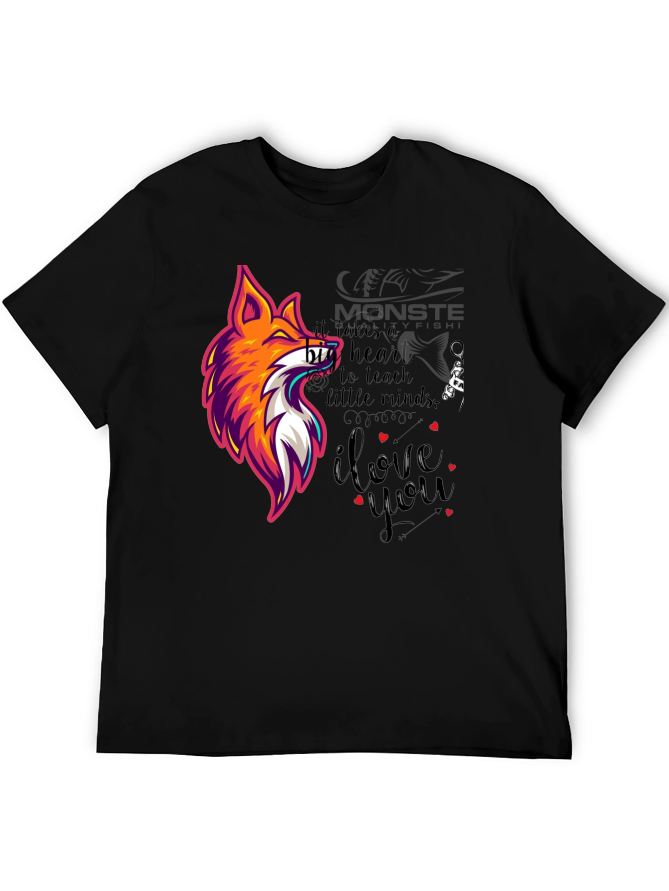 Stylish Graphic Tee - Fox & Heart Design