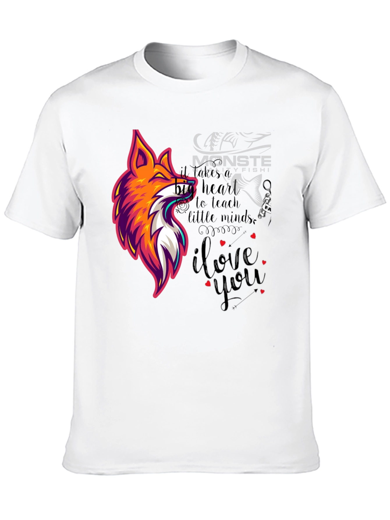 Stylish Graphic Tee - Fox & Heart Design
