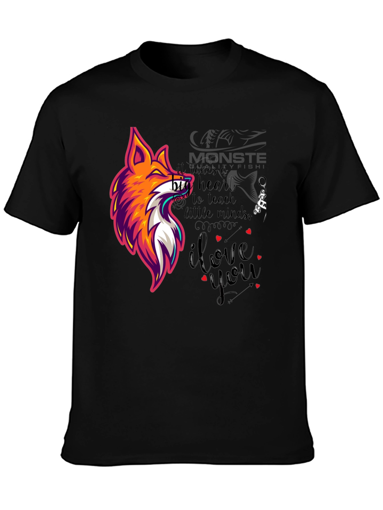 Stylish Graphic Tee - Fox & Heart Design