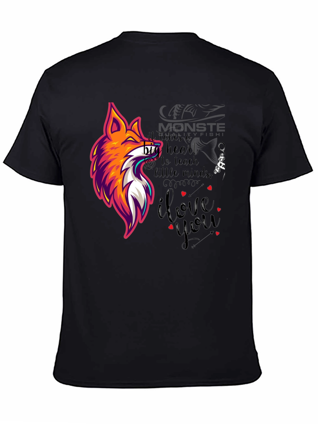 Stylish Graphic Tee - Fox & Heart Design