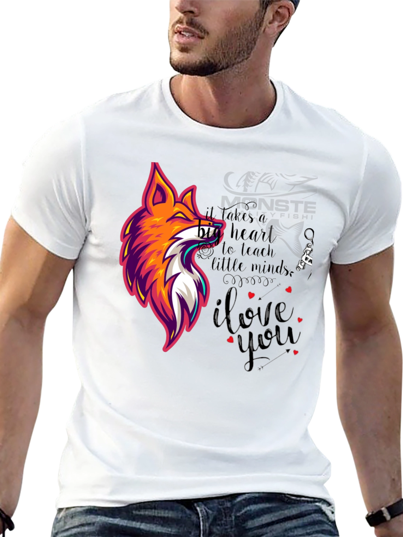 Stylish Graphic Tee - Fox & Heart Design