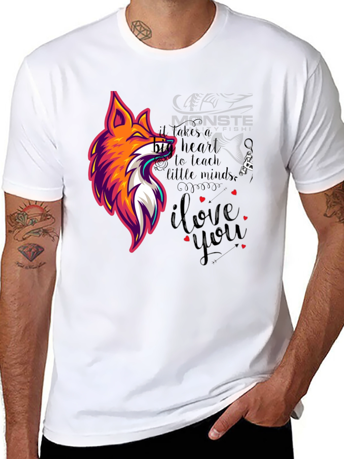 Stylish Graphic Tee - Fox & Heart Design
