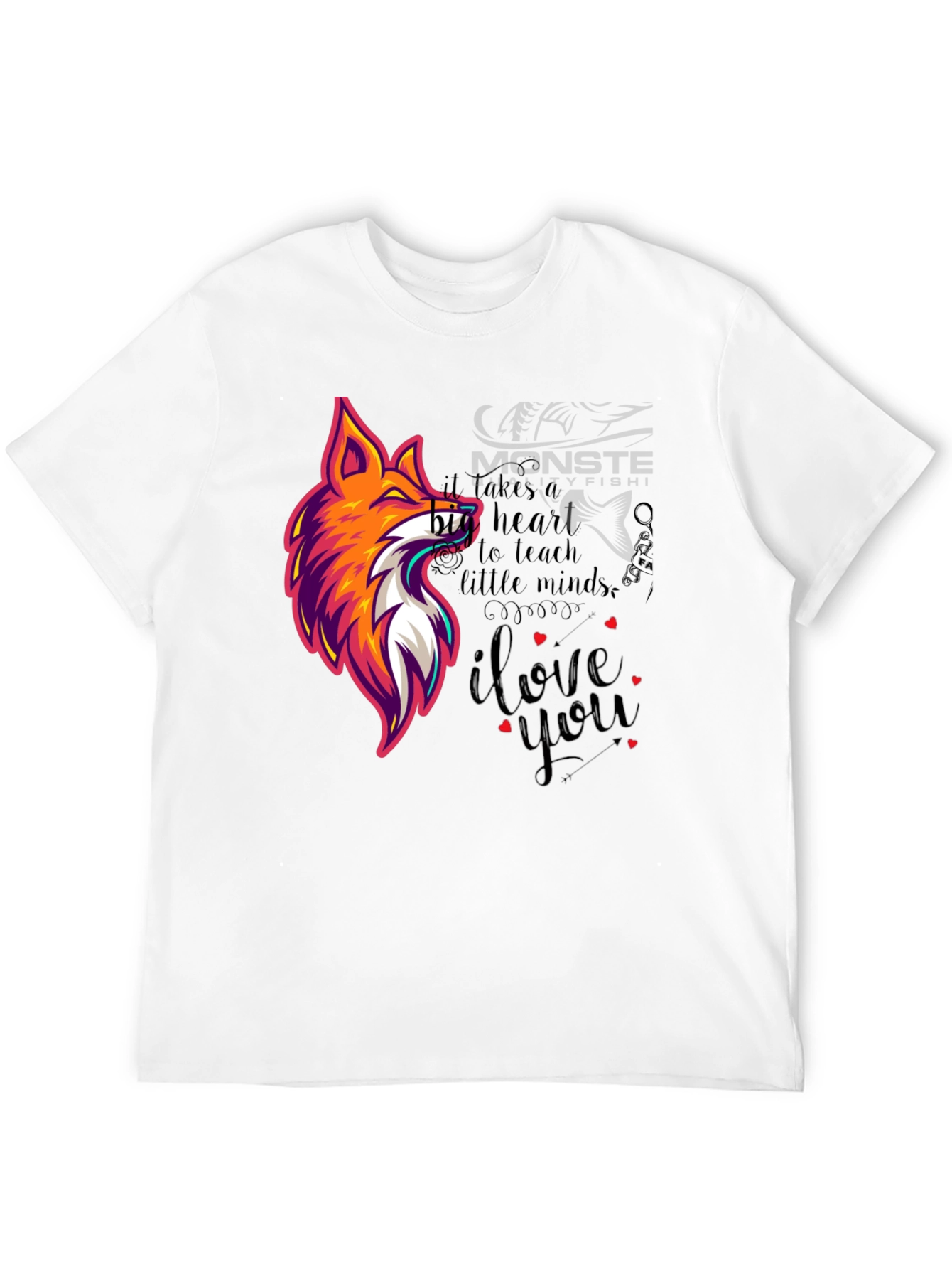Stylish Graphic Tee - Fox & Heart Design