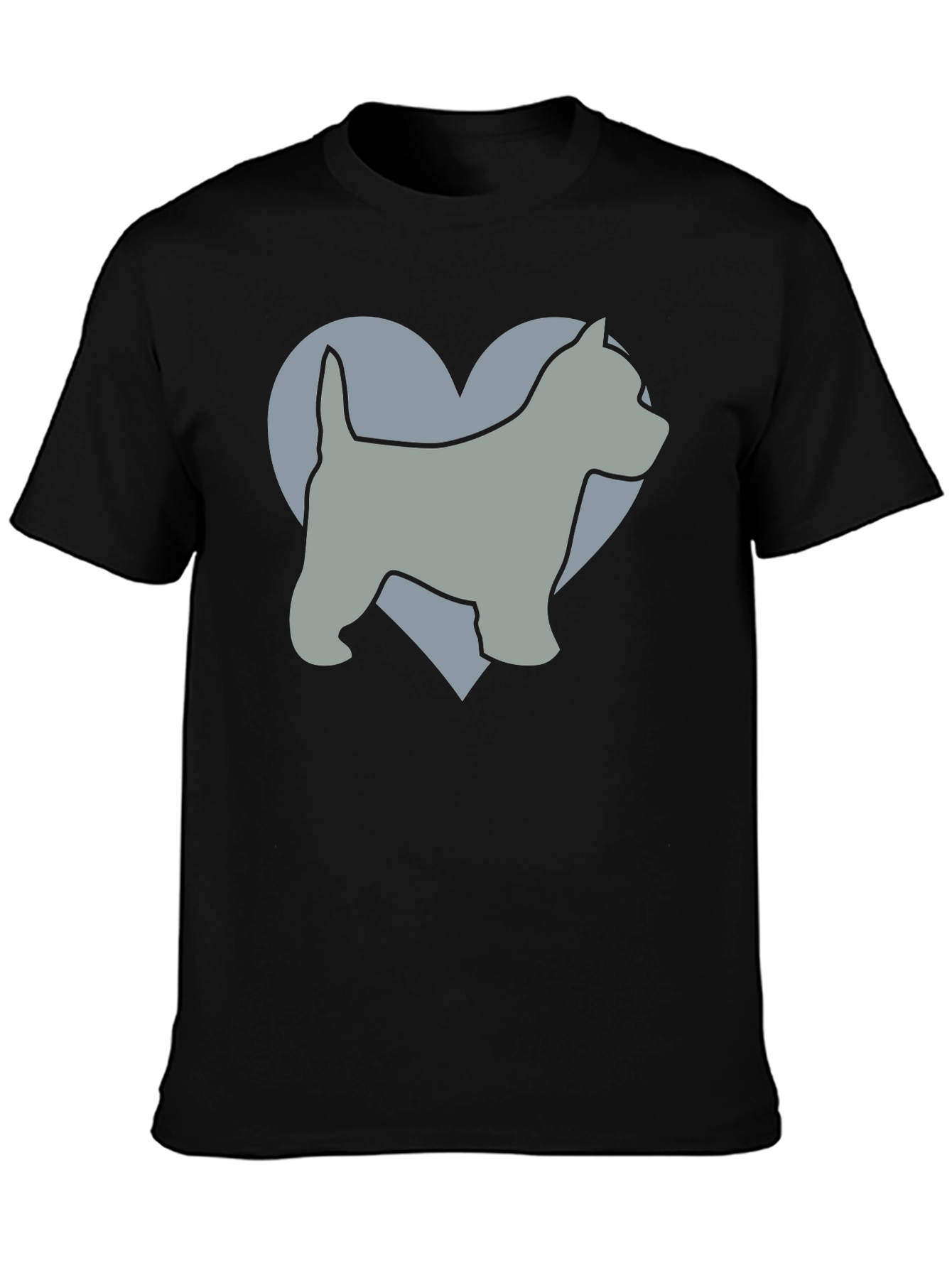 Dog Lover Tee: Westie Heart Graphic Black T-Shirt