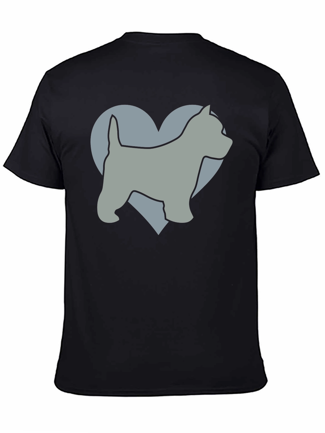 Dog Lover Tee: Westie Heart Graphic Black T-Shirt