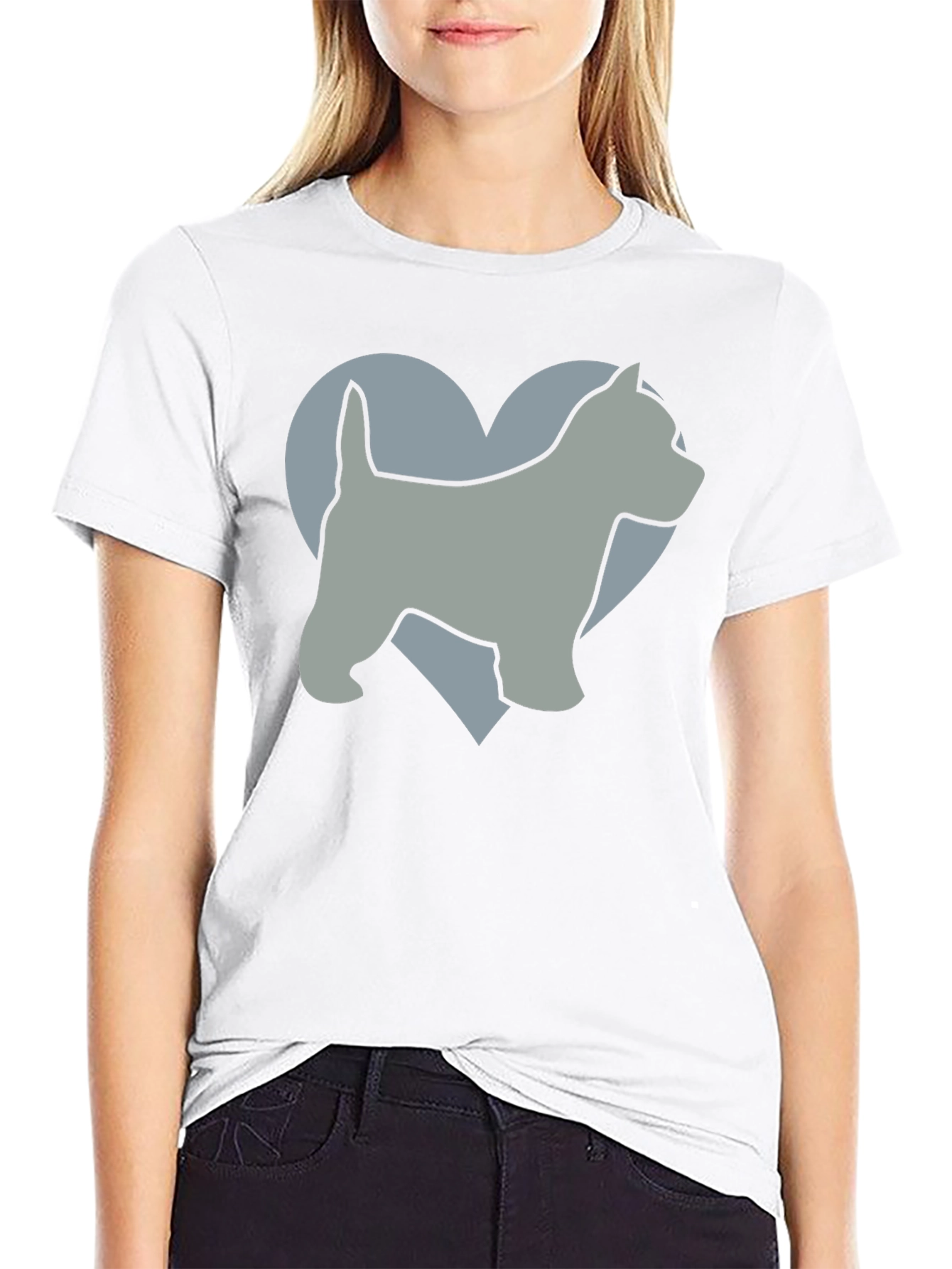 Dog Lover Tee: Westie Heart Graphic Black T-Shirt